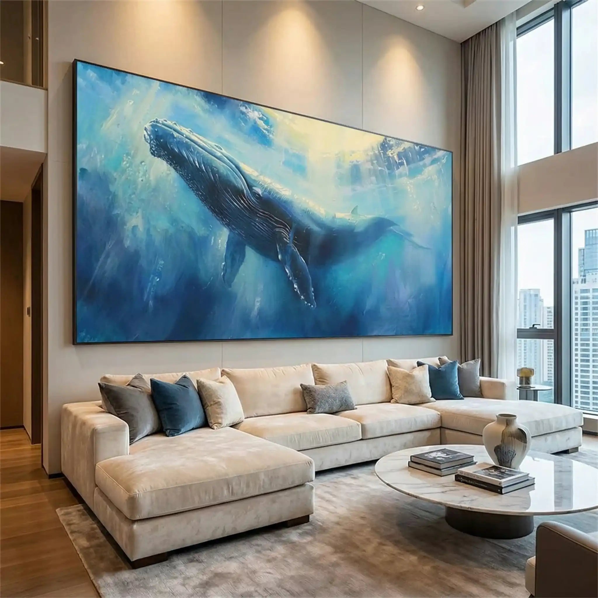 Blue Abstract Animal Wall Art #AL096