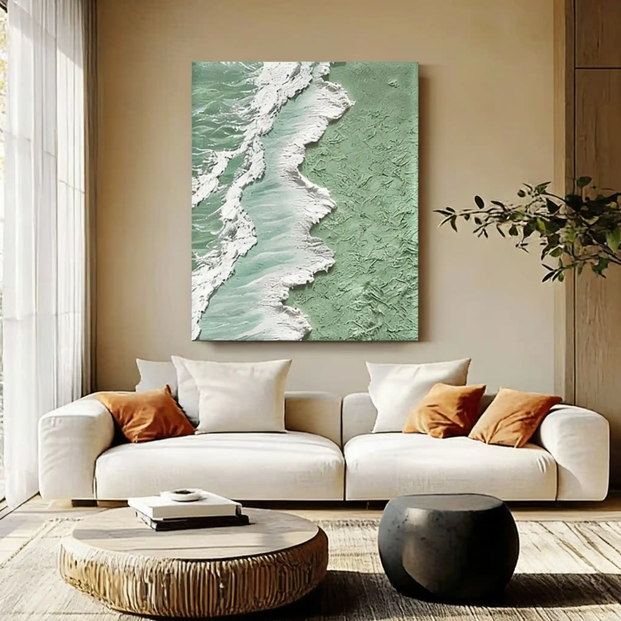 Ocean And Sky Minimalist Textured Wall Painting #OS004