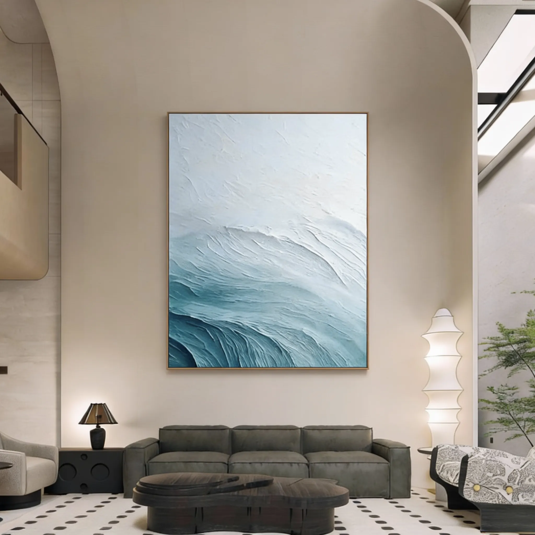 Ocean And Sky Minimalist Textured Wall Painting #OS007