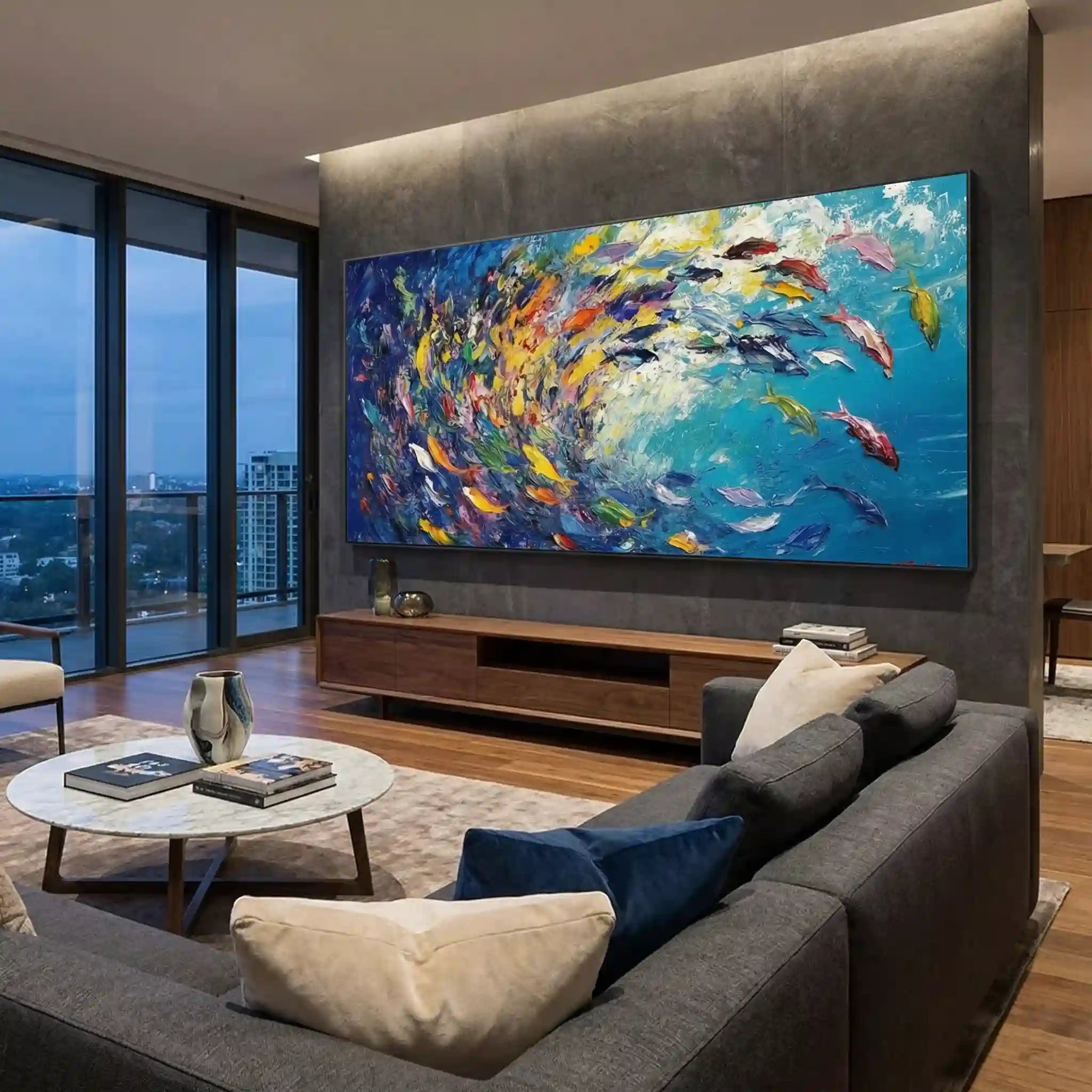 Ocean & Sky Abstract Textured Wall Art #OST02