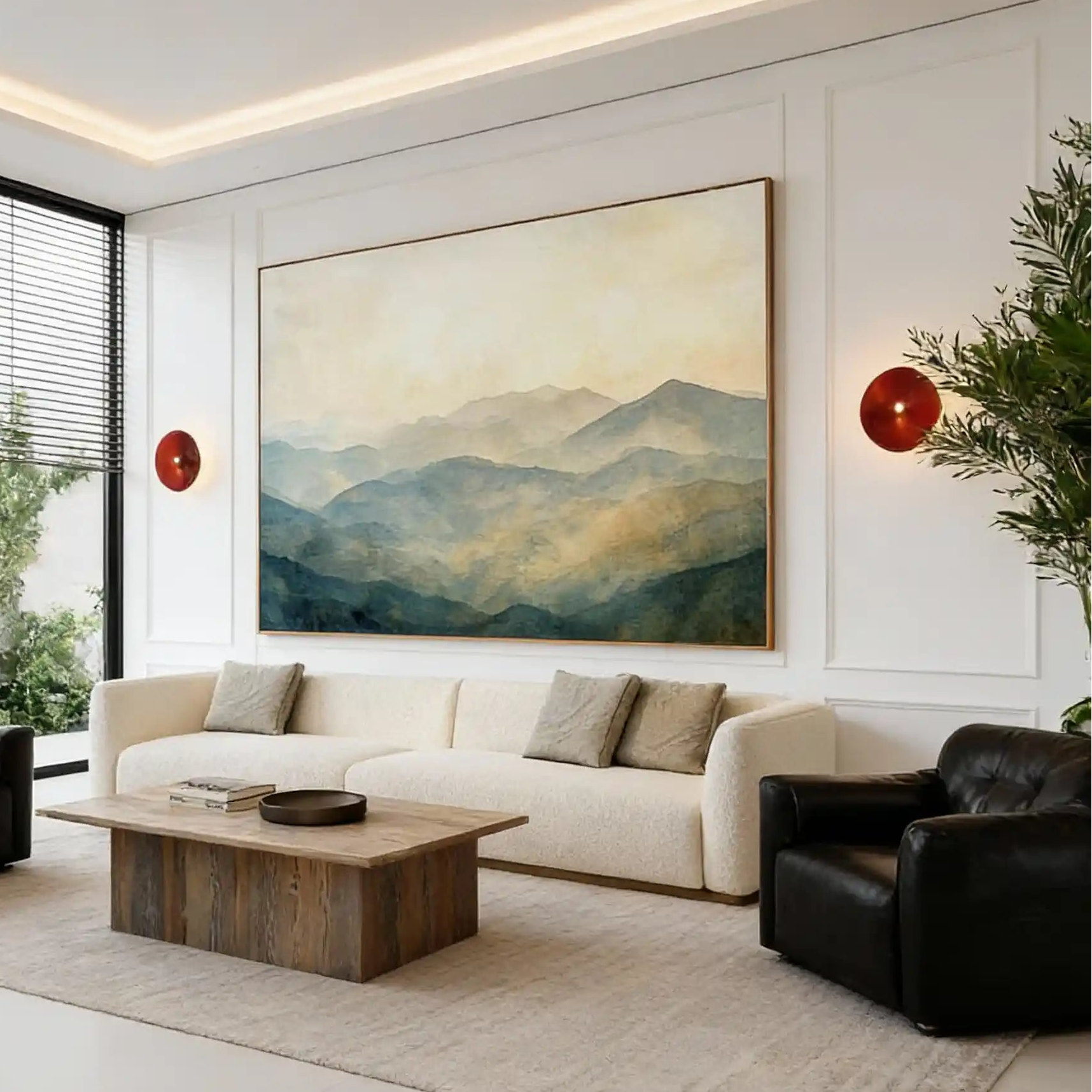 Textured Minimalist Wall Art Painting "Misty Layers"