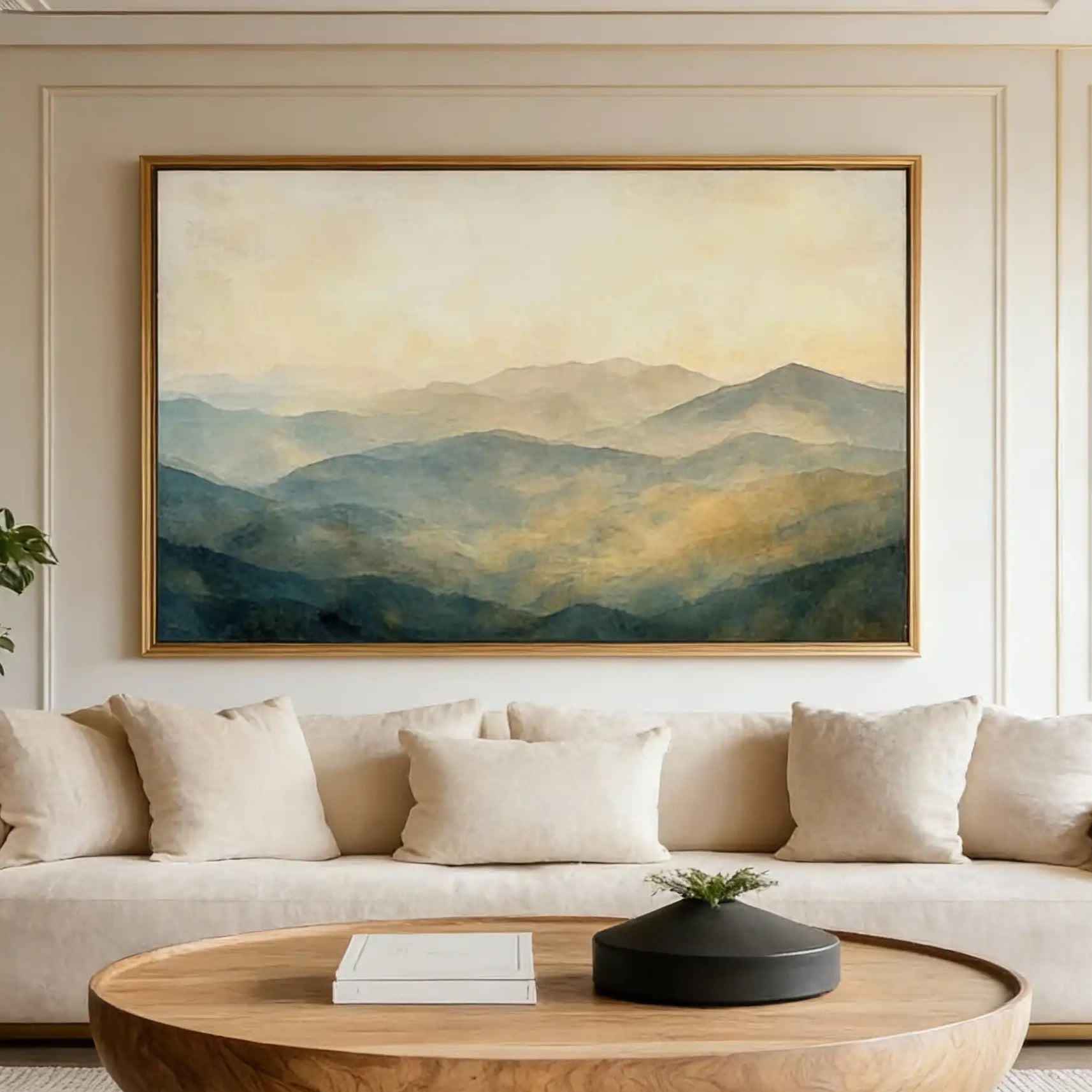 Textured Minimalist Wall Art Painting "Misty Layers"