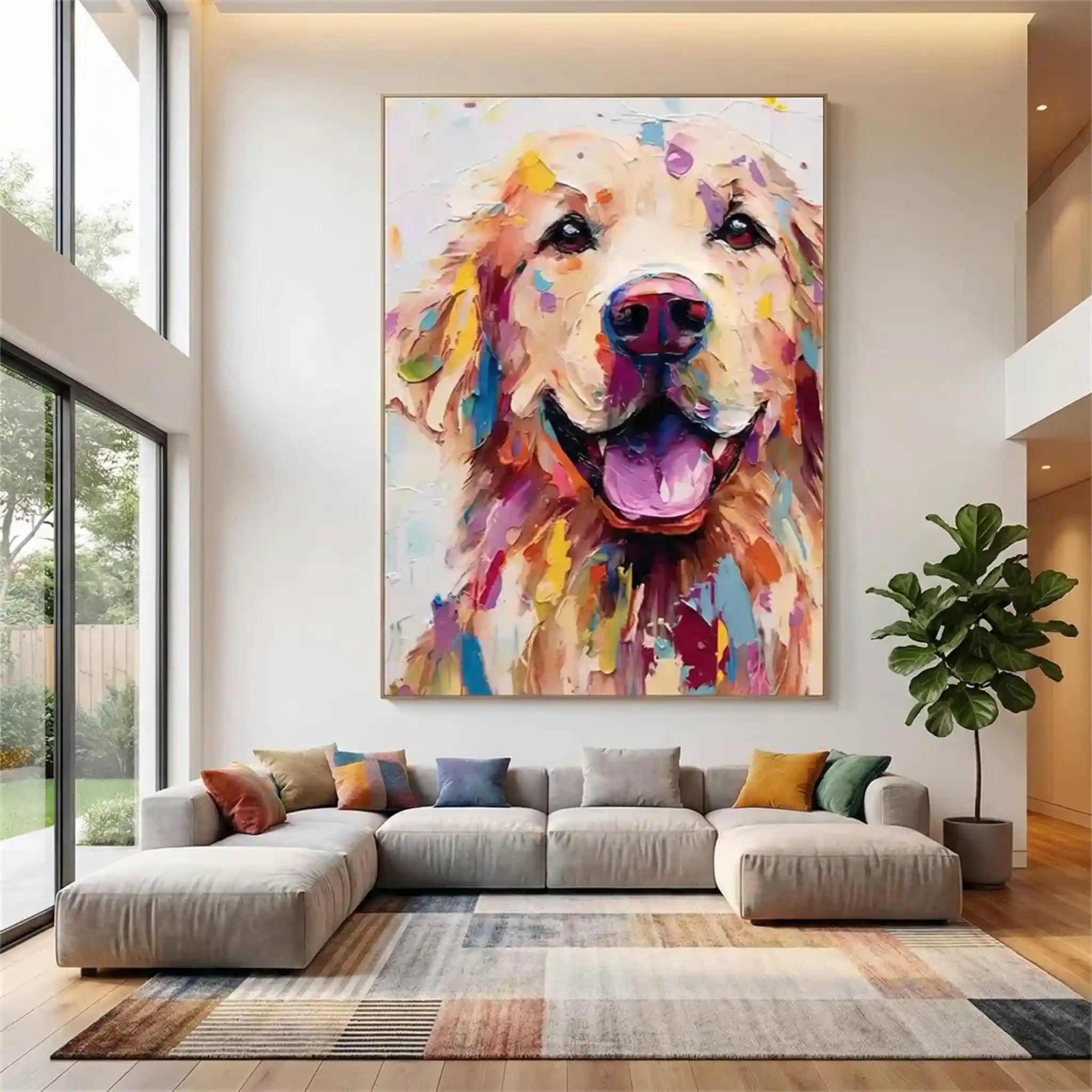 Abstract Animal Dog Wall Art #AL111