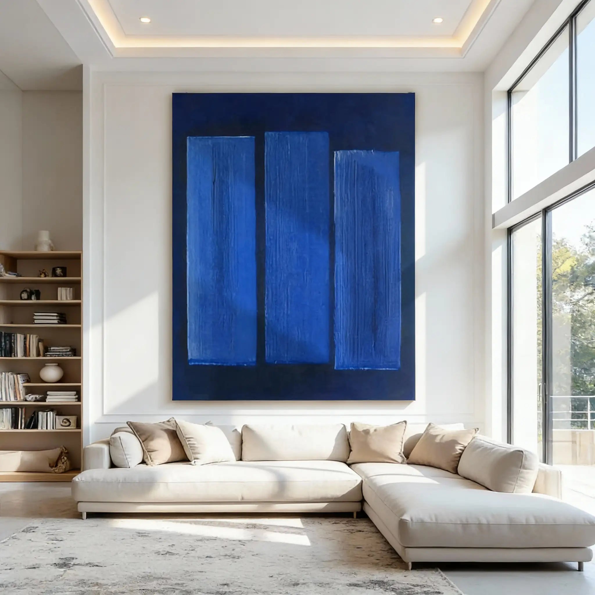 Minimalist Blue Abstract Wall Art "Prestige"