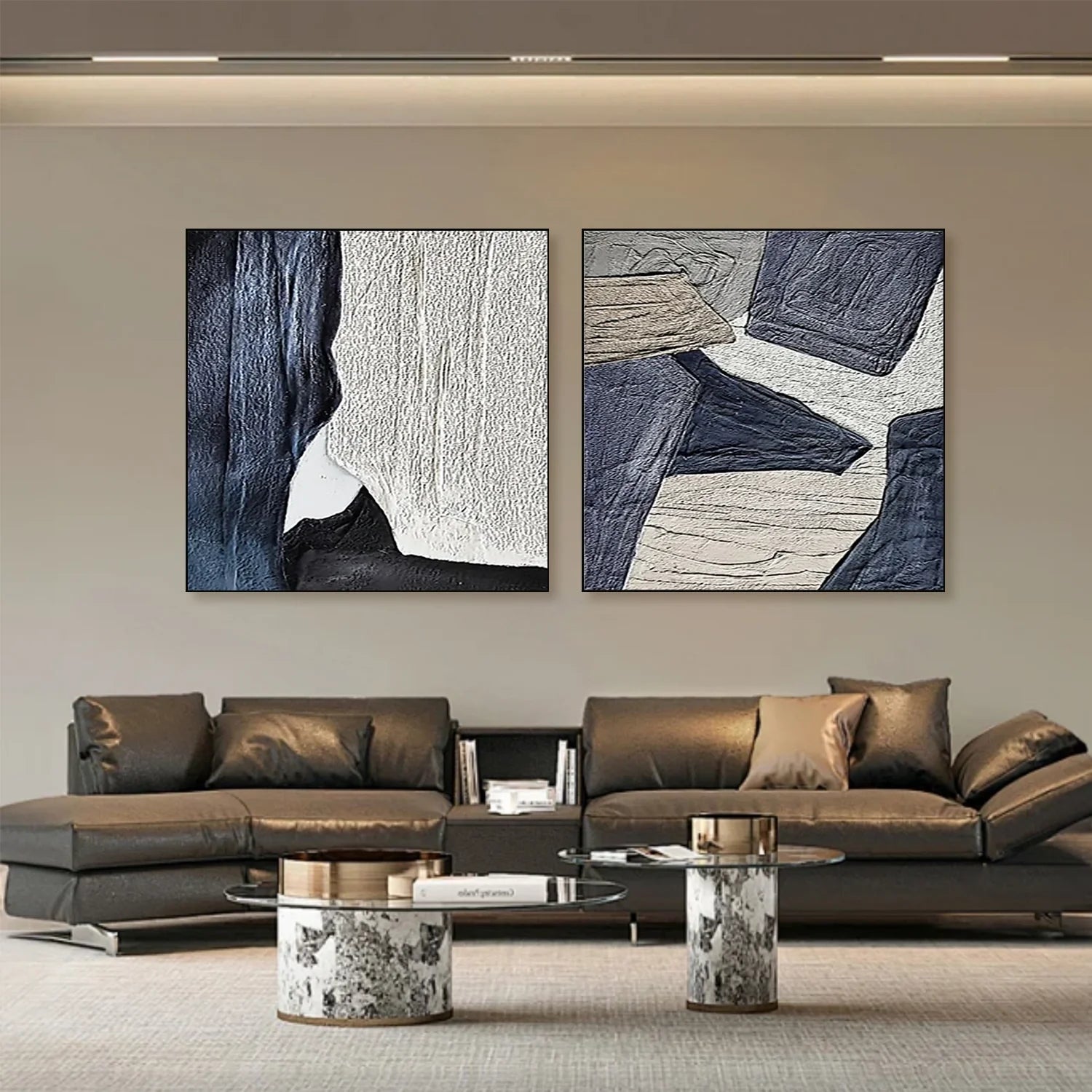 Abstract Textured Canvas Art Set of 2 #WS631
