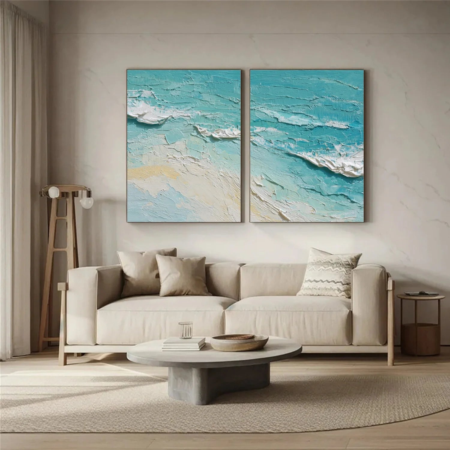Sea & Sky Abstract Textured Wall Art Set of 2 #MS155
