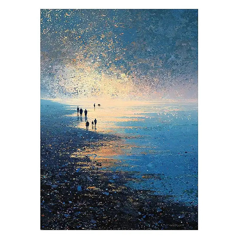 Starry Galaxy | Seascape Ocean Wave Textured Wall Art