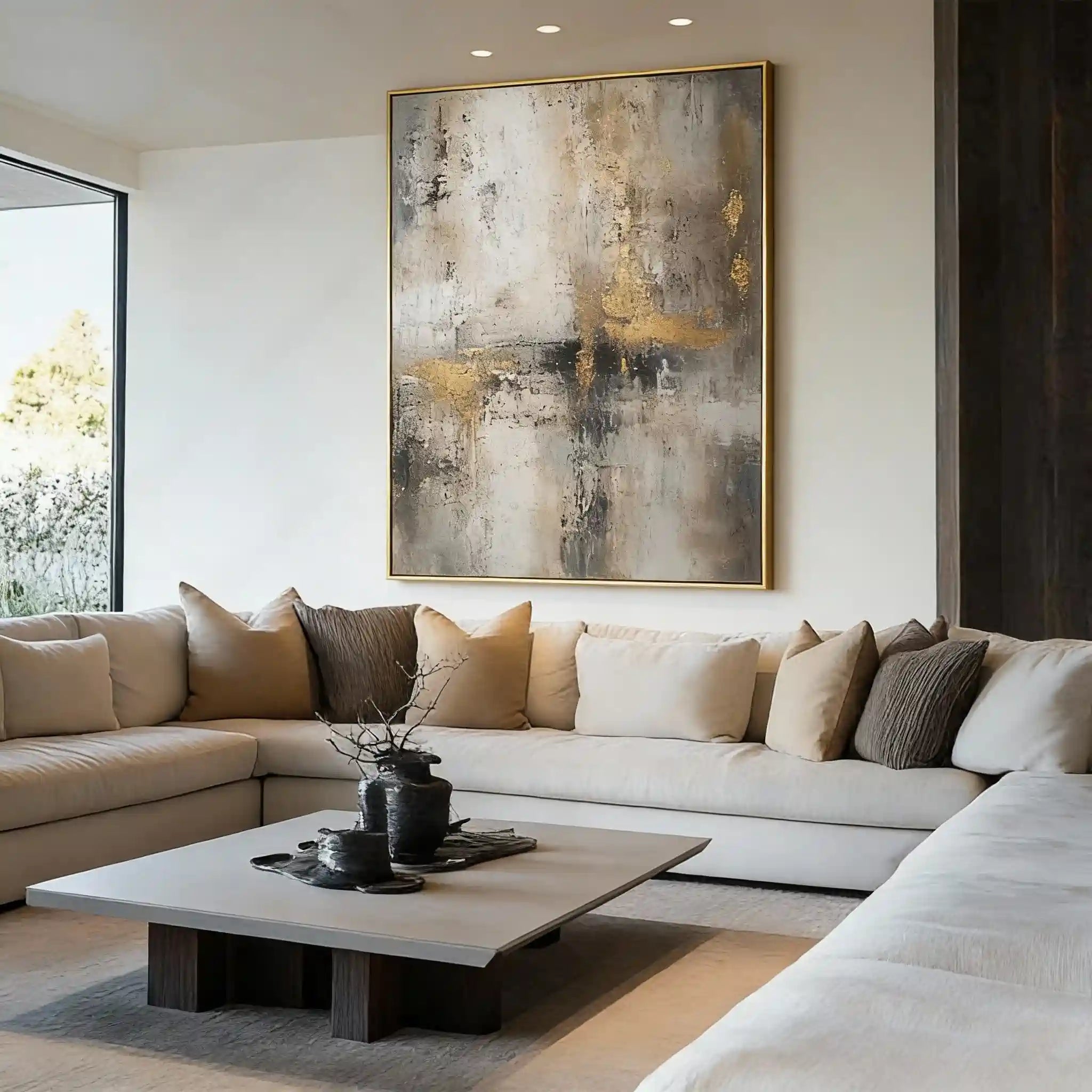 Beige & Brown Abstract Painting #BBA 040