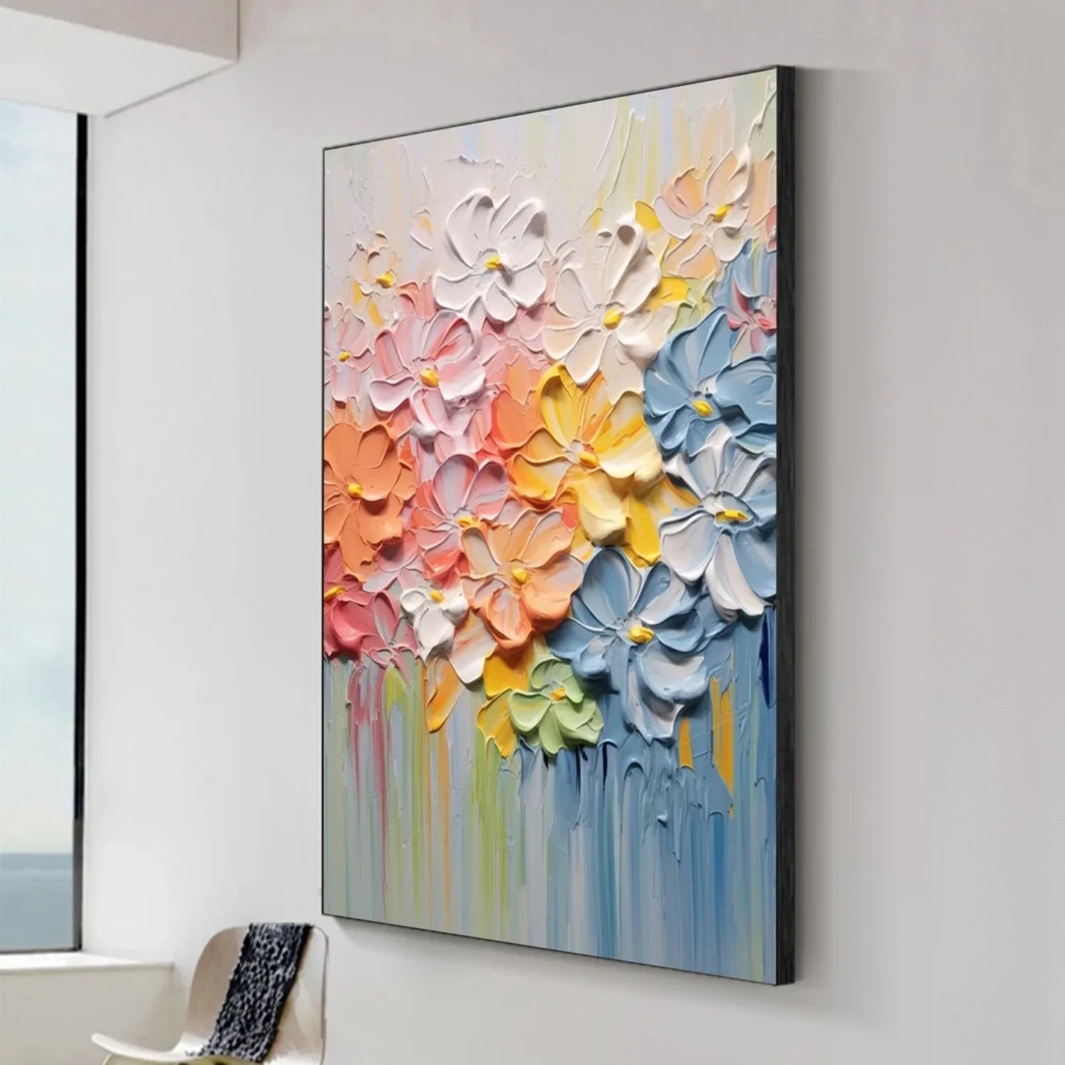 Colorful Flower & Tree Abstract Textured Wall Art #ML081