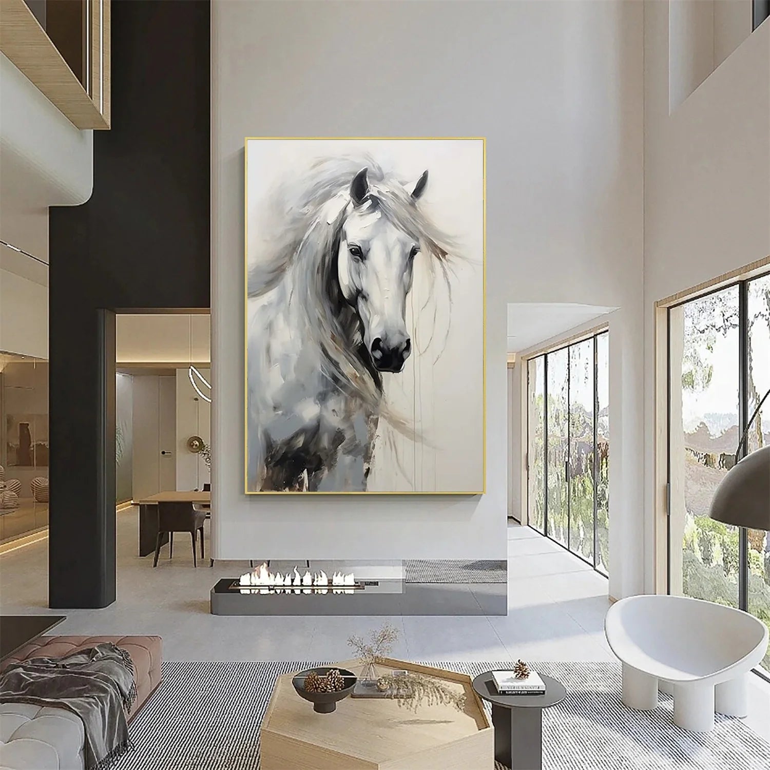 Abstract Animal Horse Wall Art #AL131