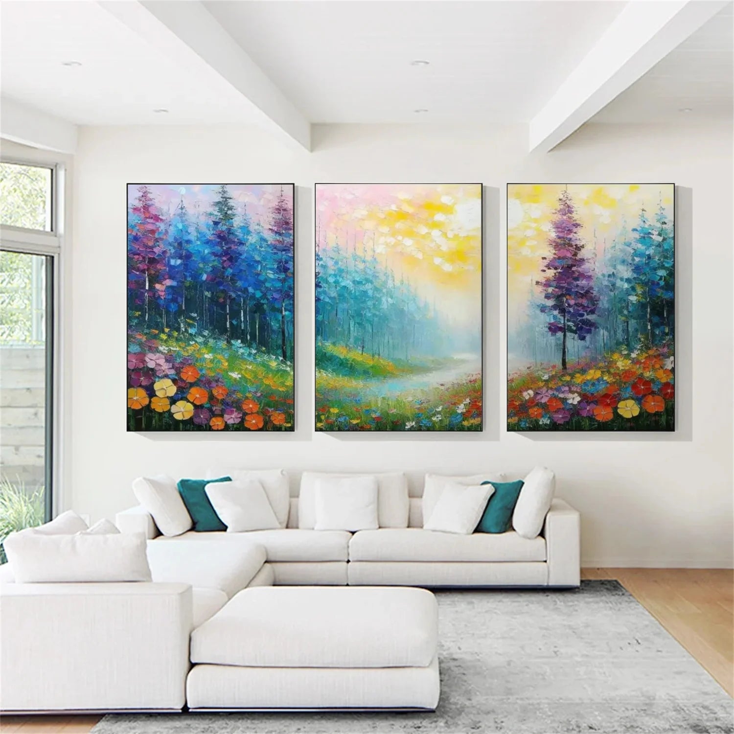 Flower & Tree Abstract Wall Art Set of 3 #ML157