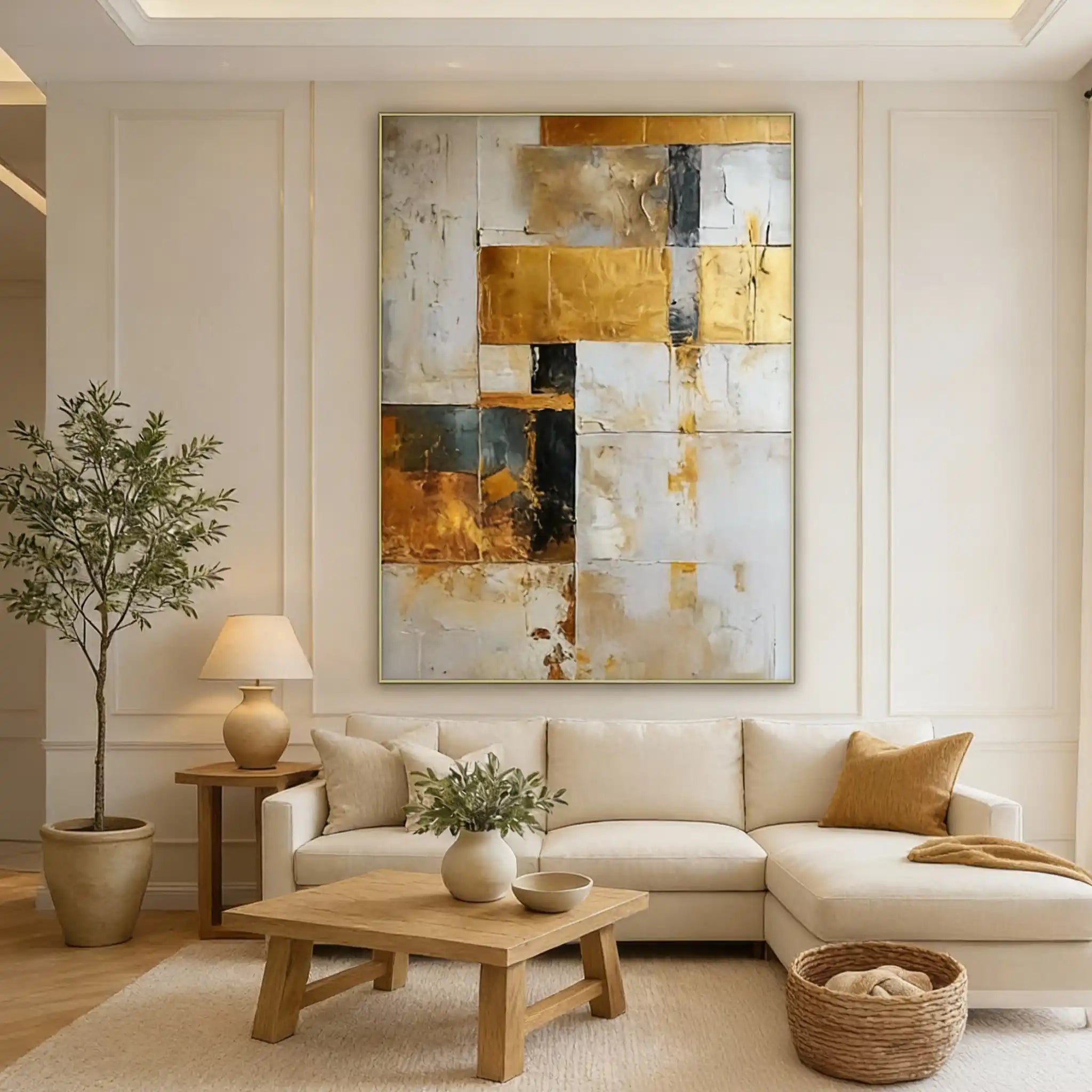 Gold Mosaic Textured Wall Painting #GM 012