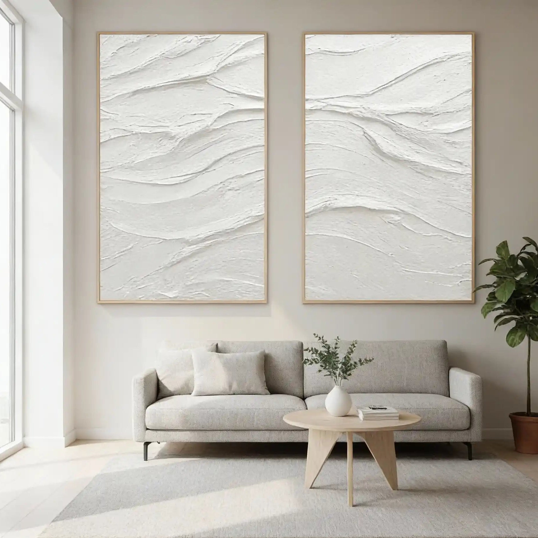 Minimalist White Textured Decor "Quiet Grace"