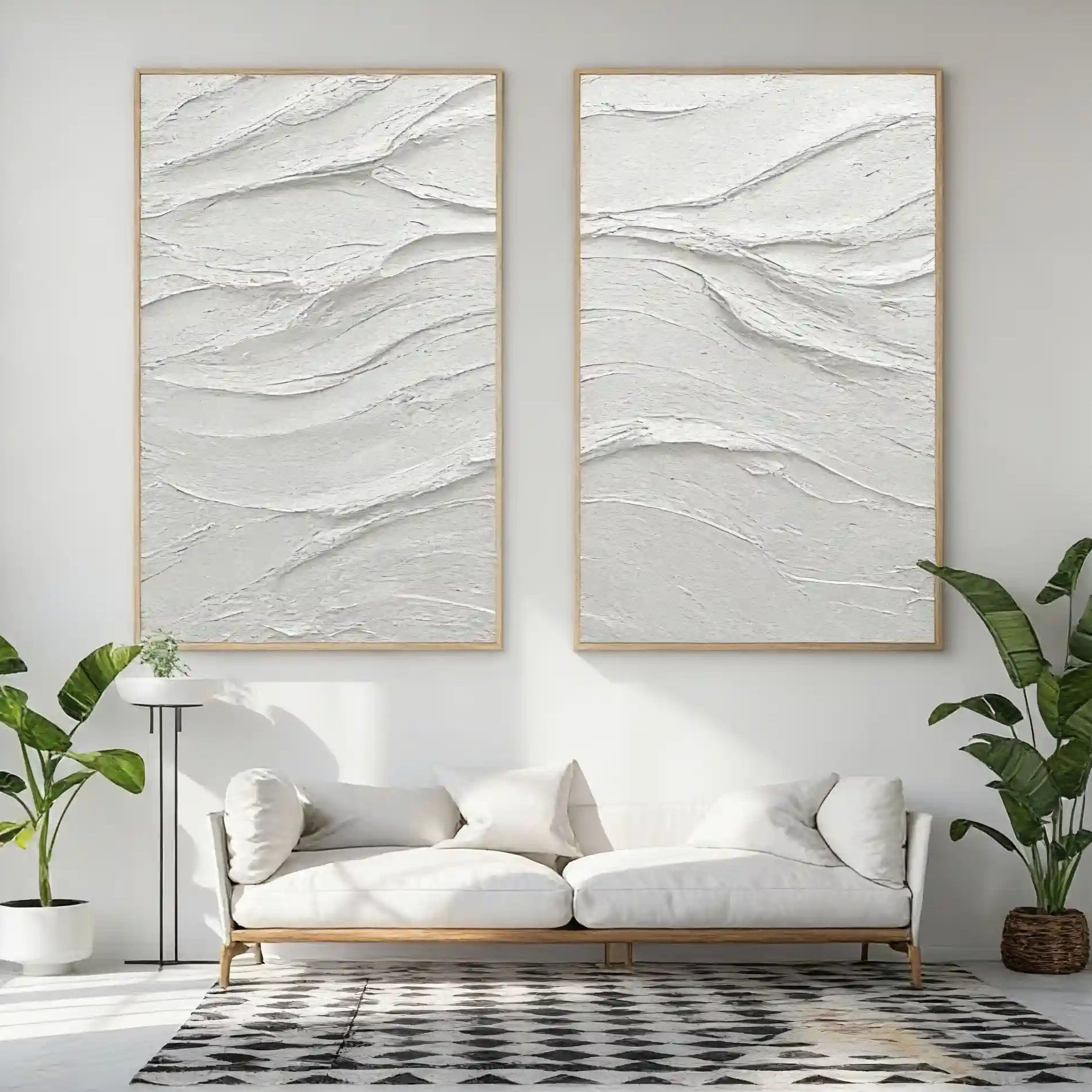 Minimalist White Textured Decor "Quiet Grace"