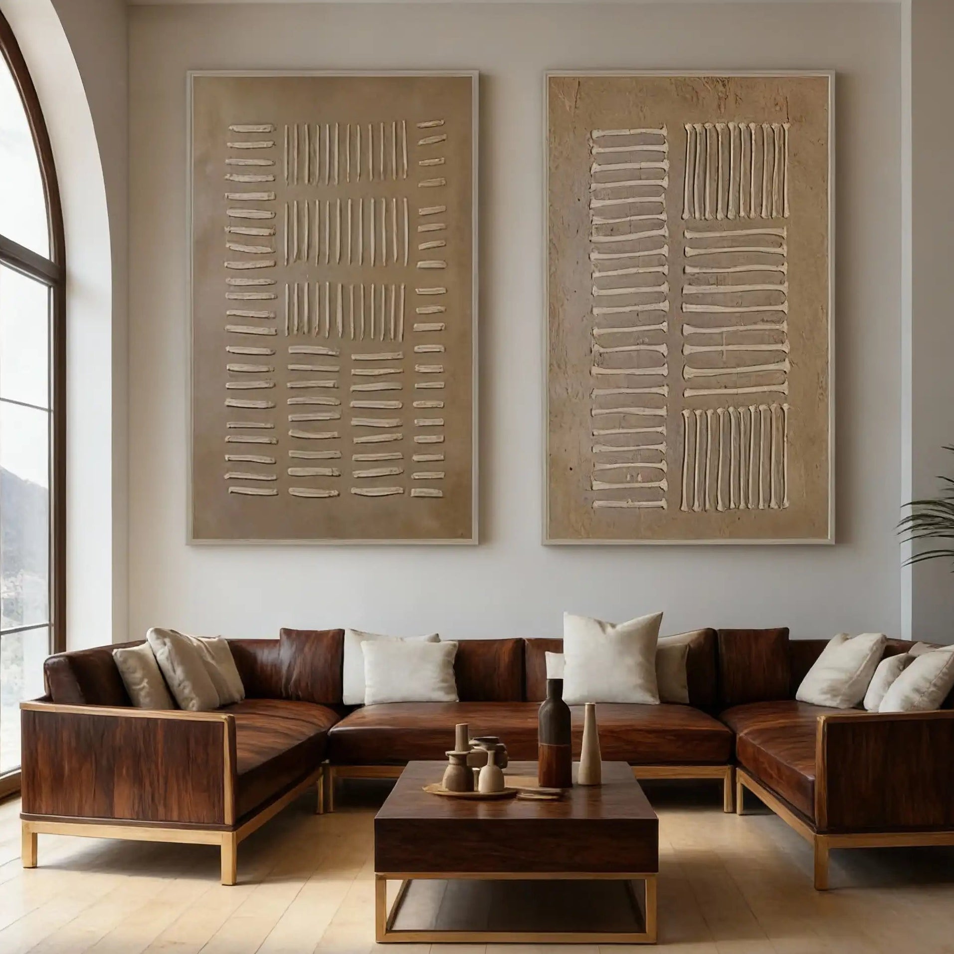 Abstract Wabi Sabi Painting "Rhythmic Echoes"