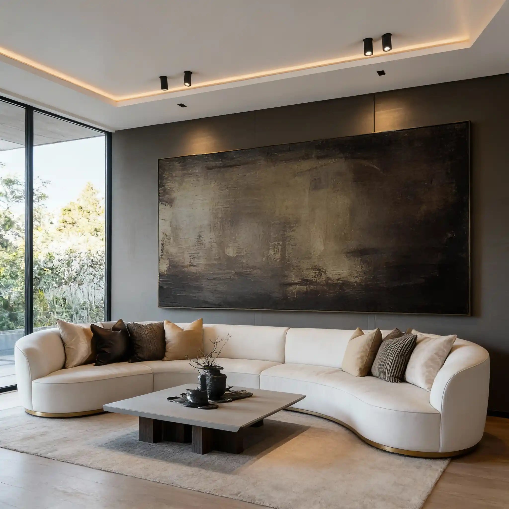 Textured Minimalist Wall Art Painting "Midnight Reverie"