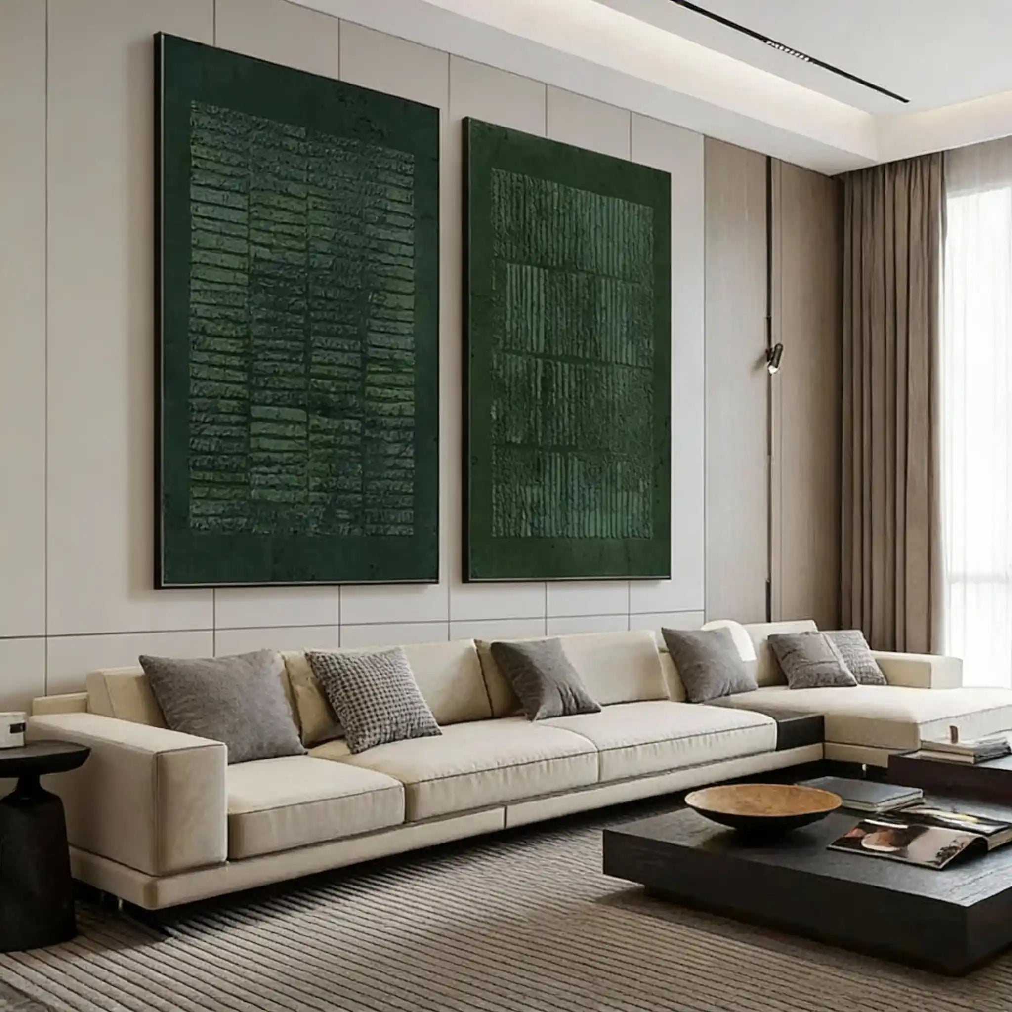 Abstract Wabi Sabi Painting "Verdant Verses"