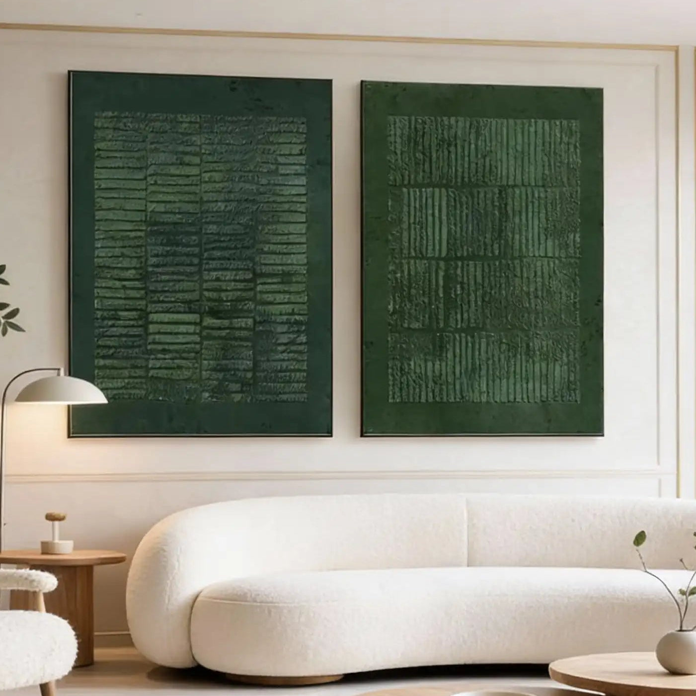 Abstract Wabi Sabi Painting "Verdant Verses"