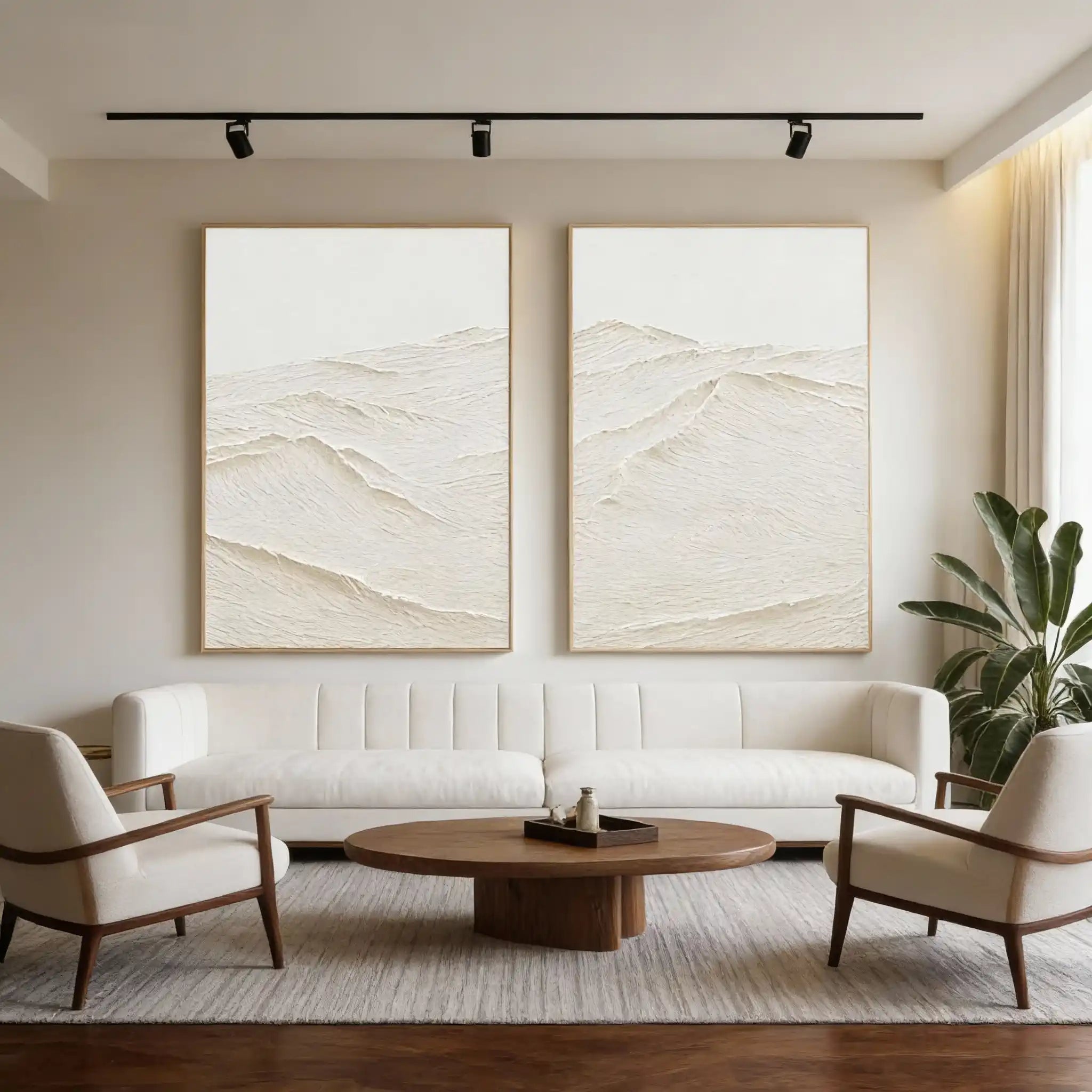 Minimalist White Textured Decor "Whispering Peaks"