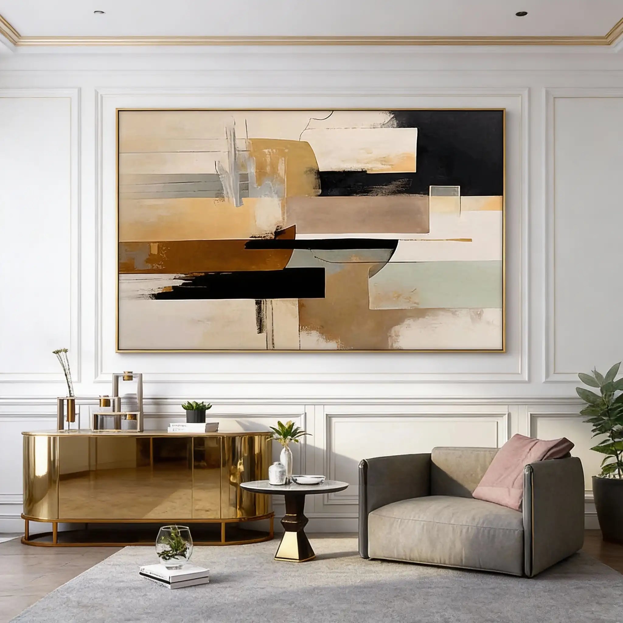 Retro Brown Textured Minimalist Wall Art Painting #RB 018