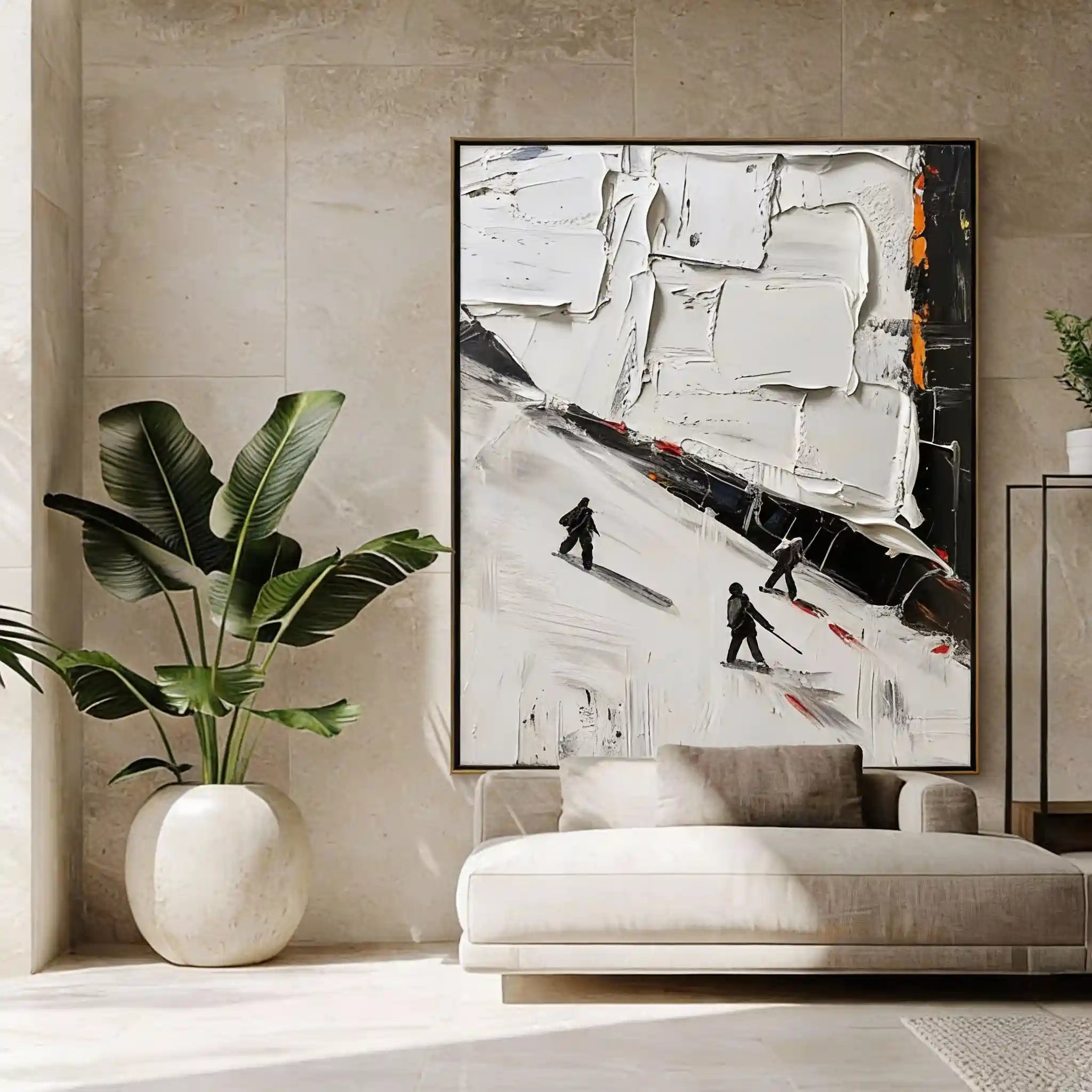 The Serene Snowfall Textured Wall Art "Whispers of Winter"