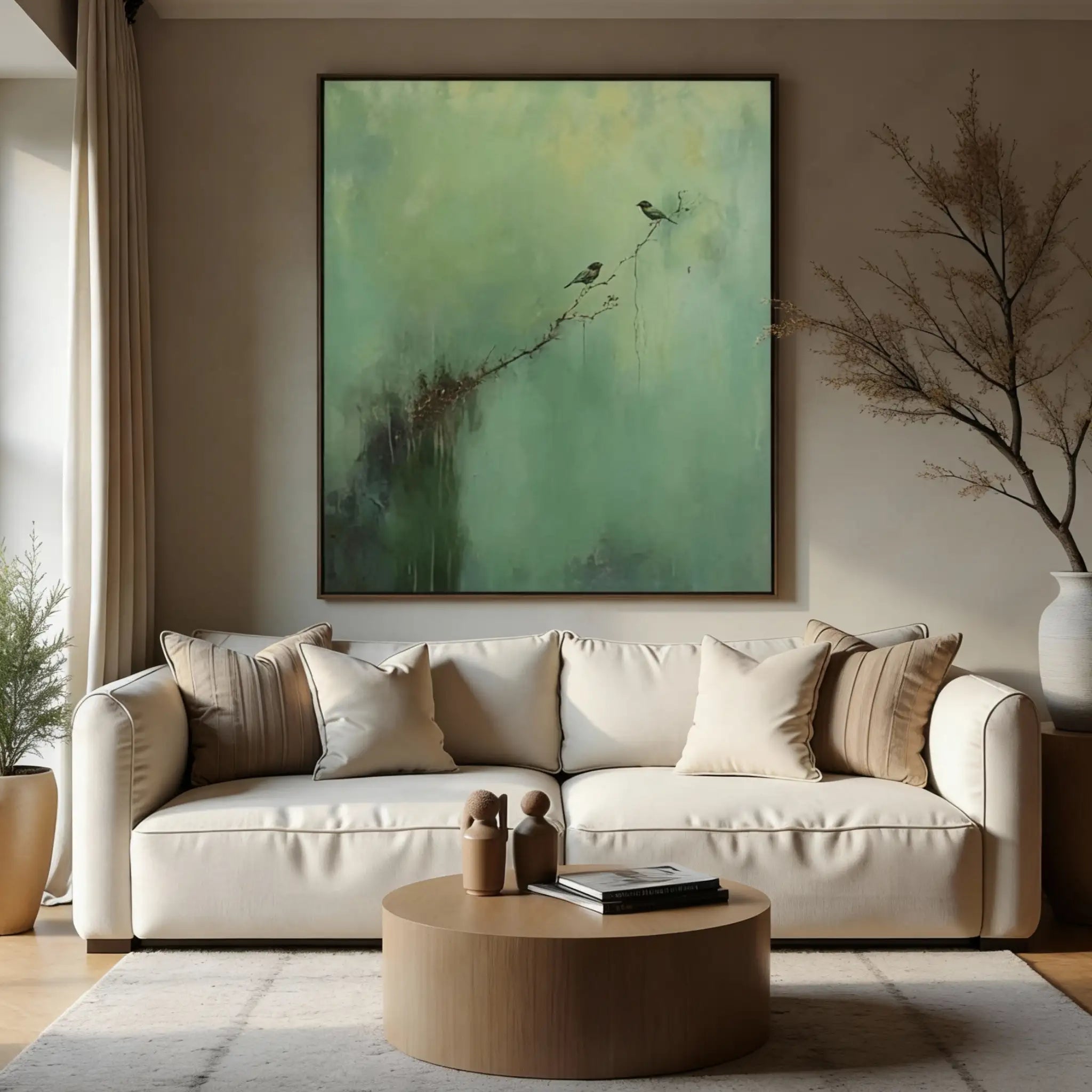 Minimalist Bird Abstract Textured Home Decor - Serene Branch