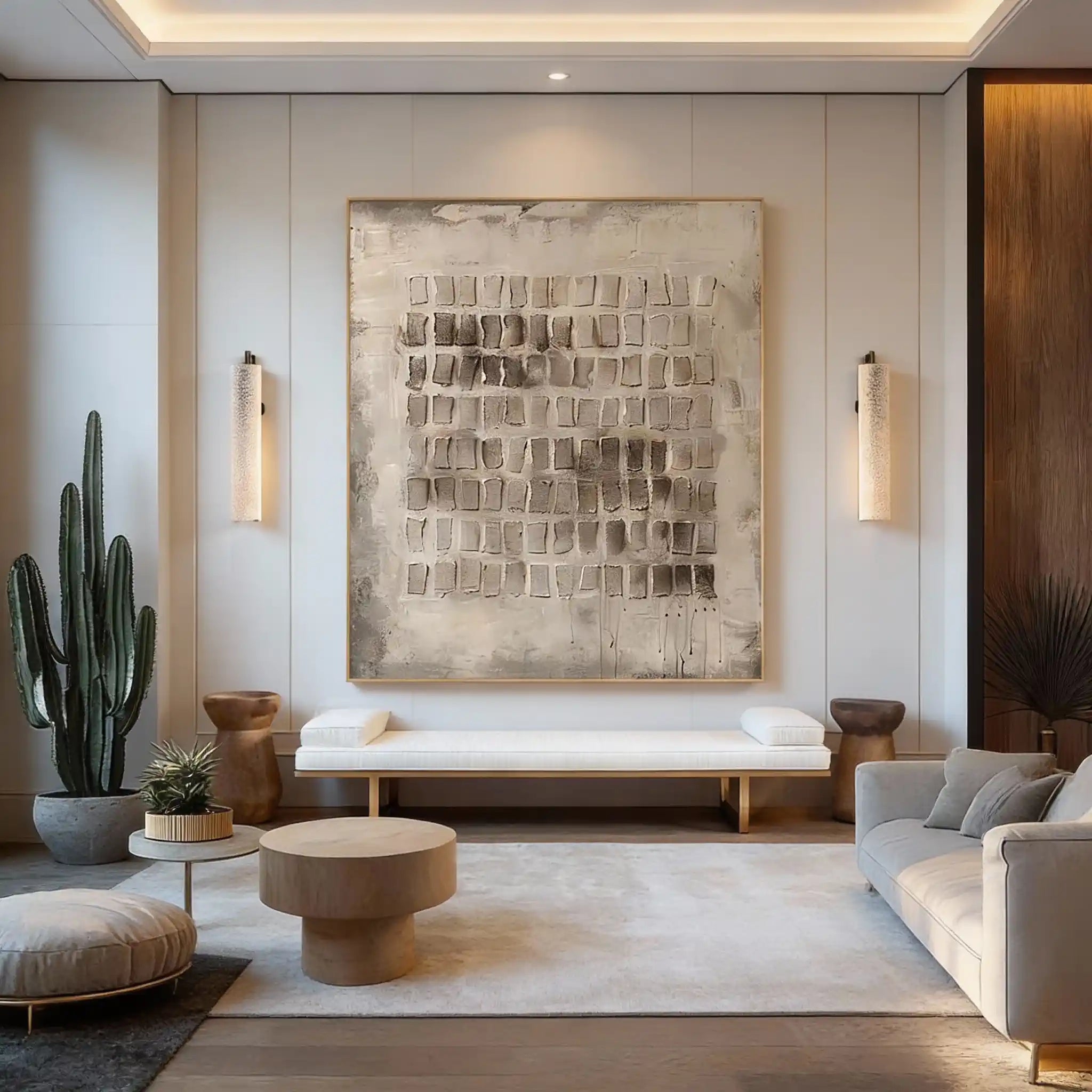 Beige & Brown Abstract Painting #BBA 044