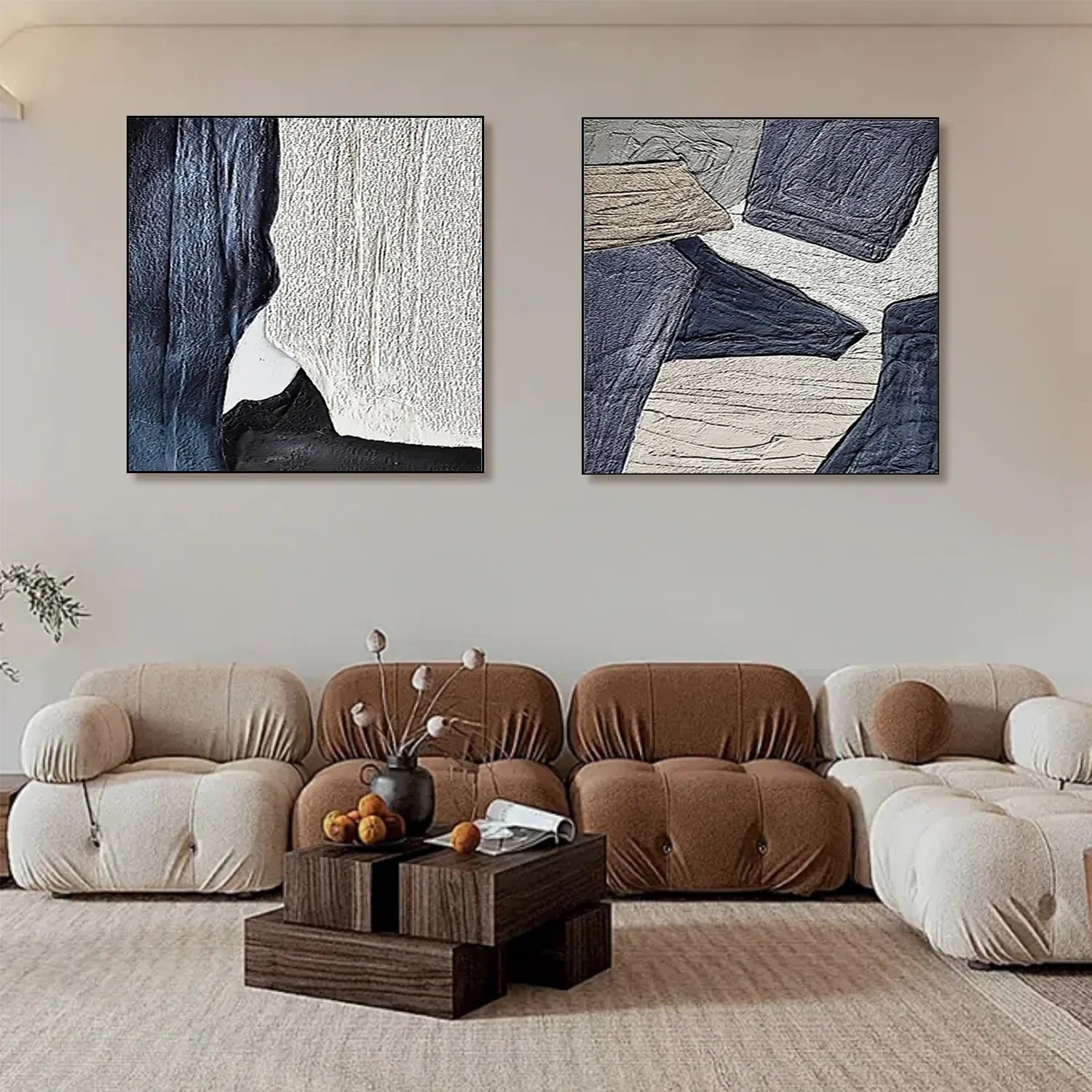 Abstract Textured Canvas Art Set of 2 #WS631
