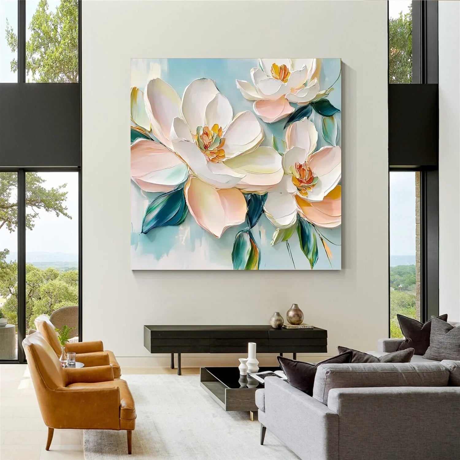 Flower & Tree Abstract Textured Wall Art #ML112