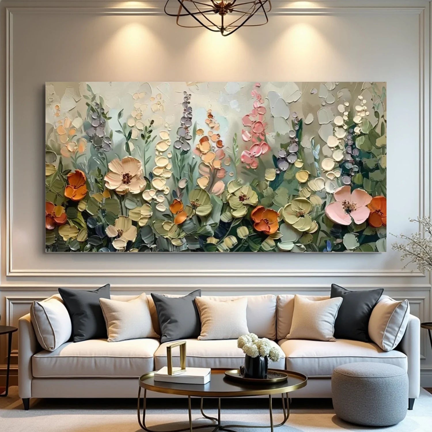 Colorful Flower Abstract Textured Wall Art #FP137