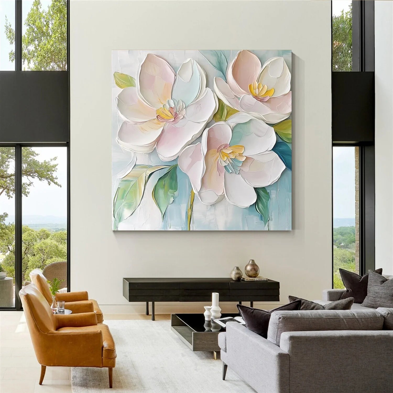 Flower & Tree Abstract Textured Wall Art #ML111