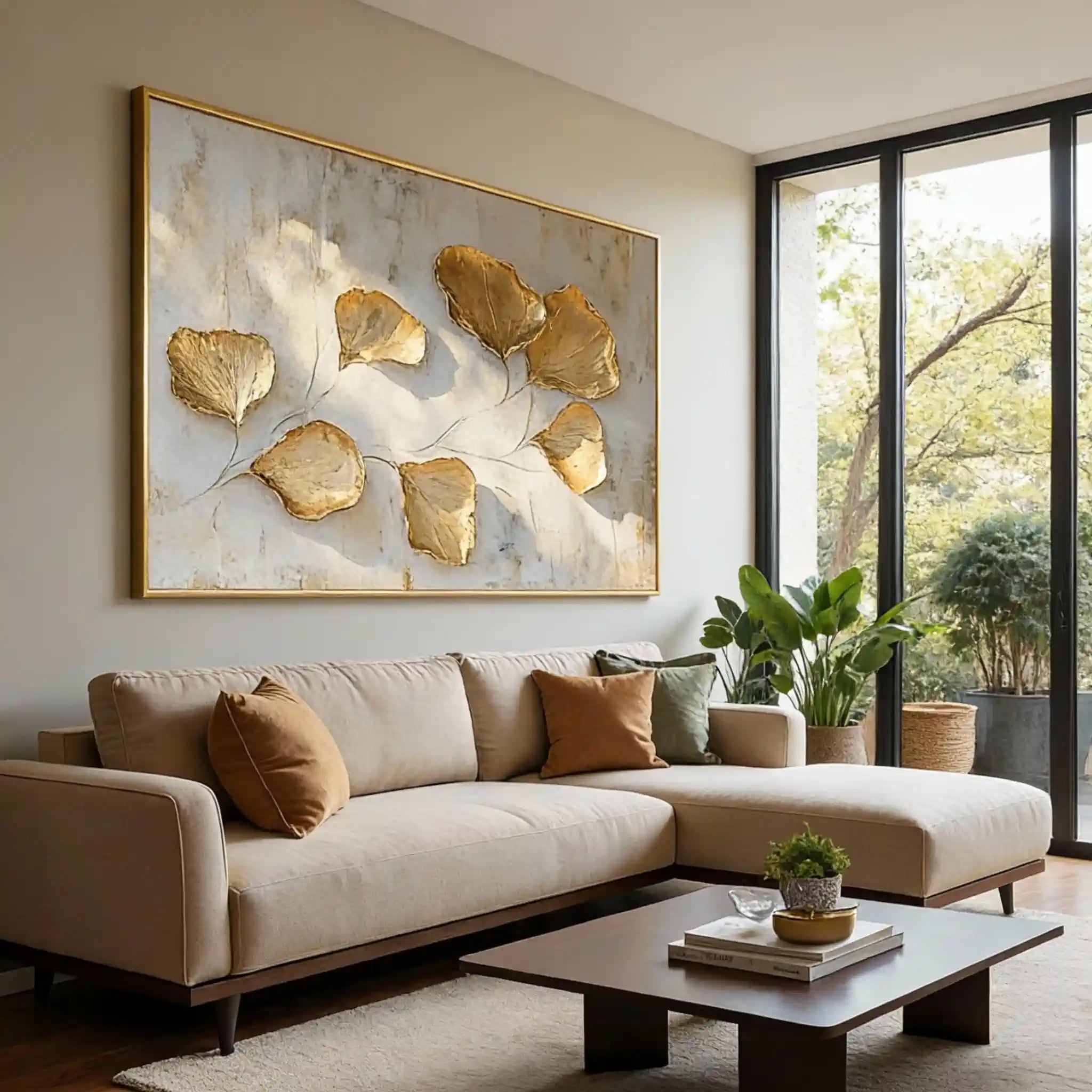 Vintage Abstract Leaf Wall Art Painting #TX008