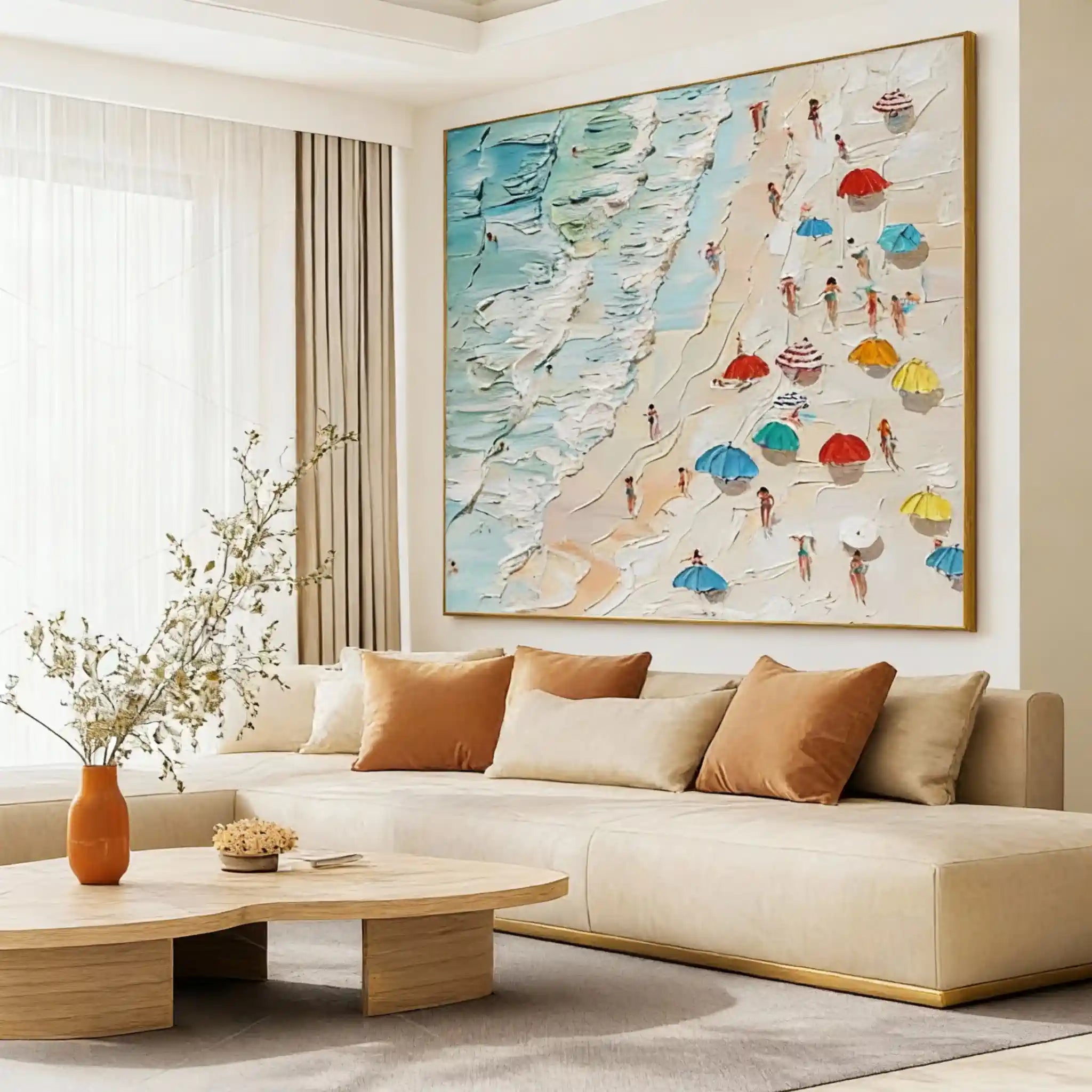 3D Textured Abstract Painting - Summer Beach