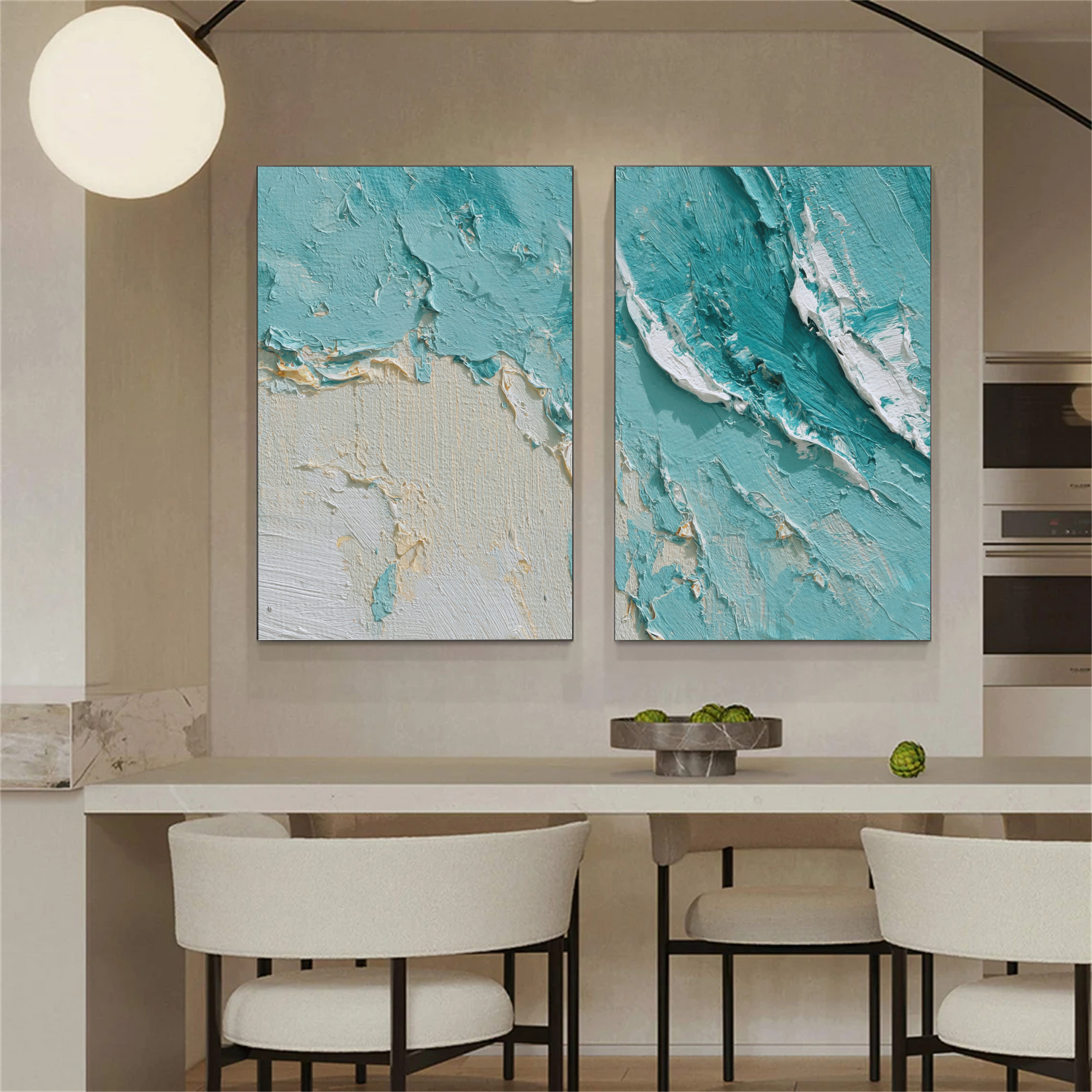 Sea & Sky Abstract Textured Wall Art Set of 2 #MS156