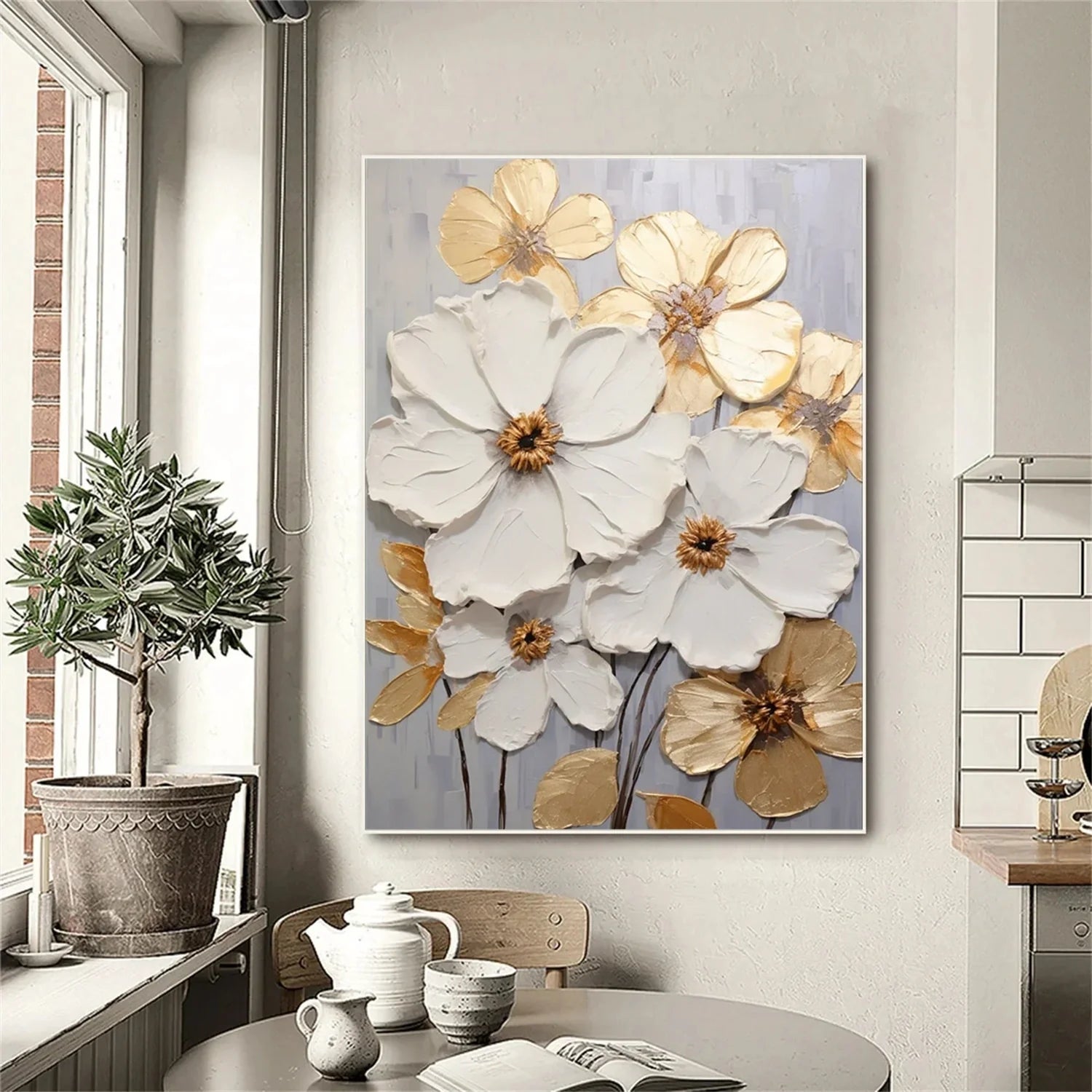 Flower & Tree Abstract Textured Wall Art #ML095