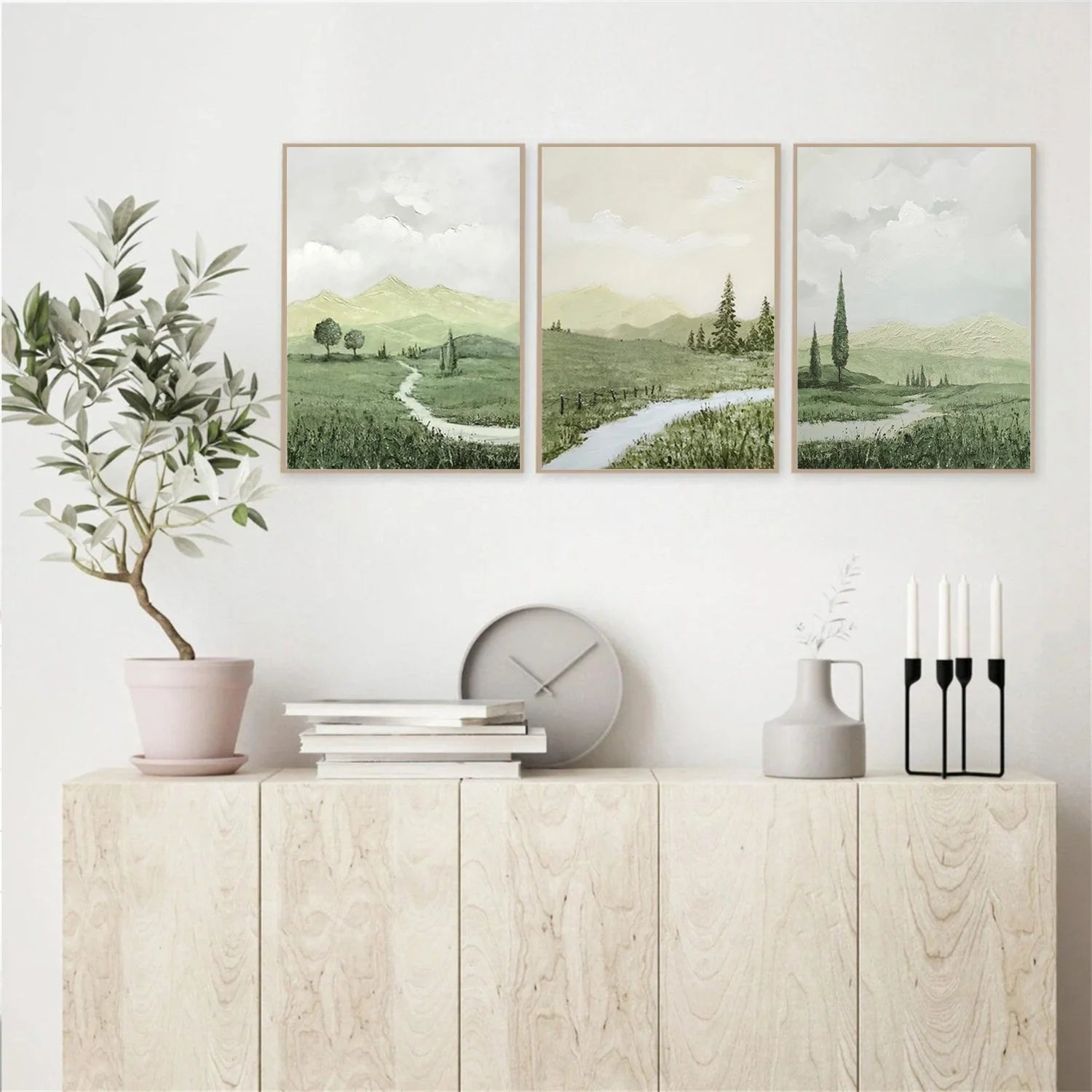 Flower & Tree Abstract Wall Art Set of 3 #ML140
