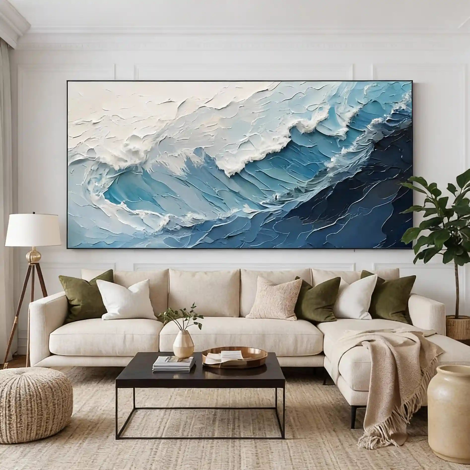 Ocean & Sky Abstract Textured Wall Art #OST37