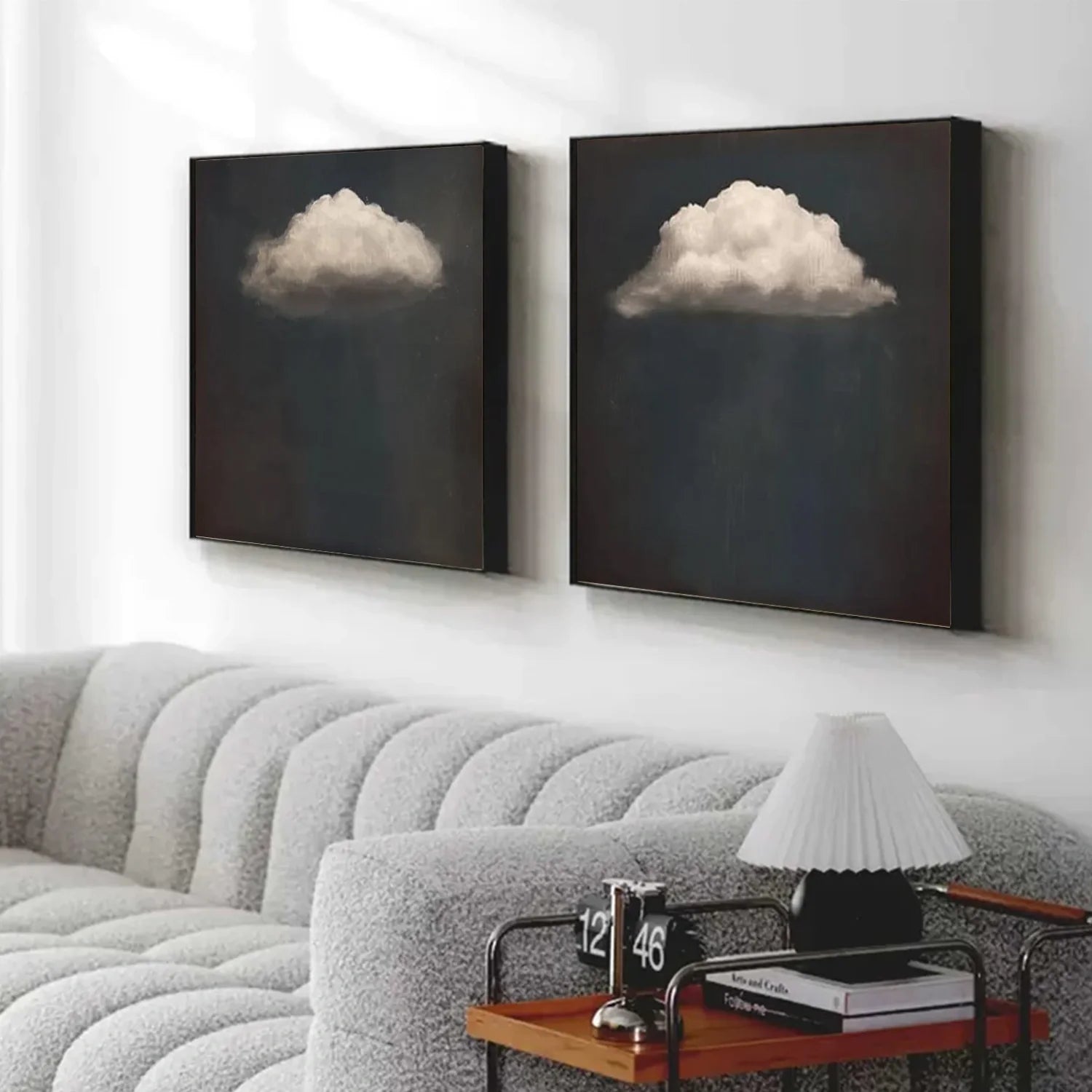 Black and White Minimalist Canvas Art Set of 2 #MZ119