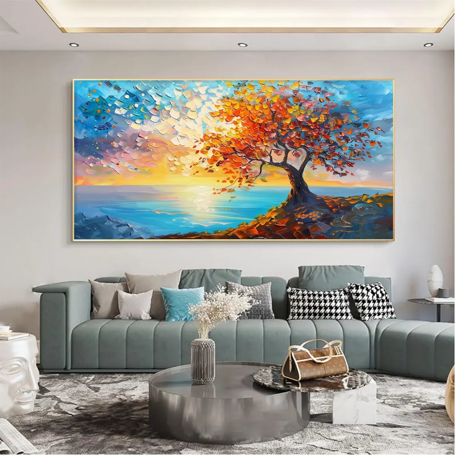 Colorful Tree Abstract Textured Wall Art #TP054
