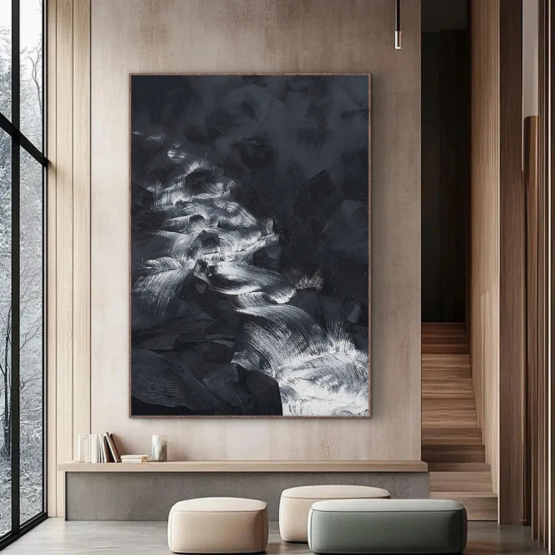 Cascading Falls | Large Ocean Abstract Textured Wall Art