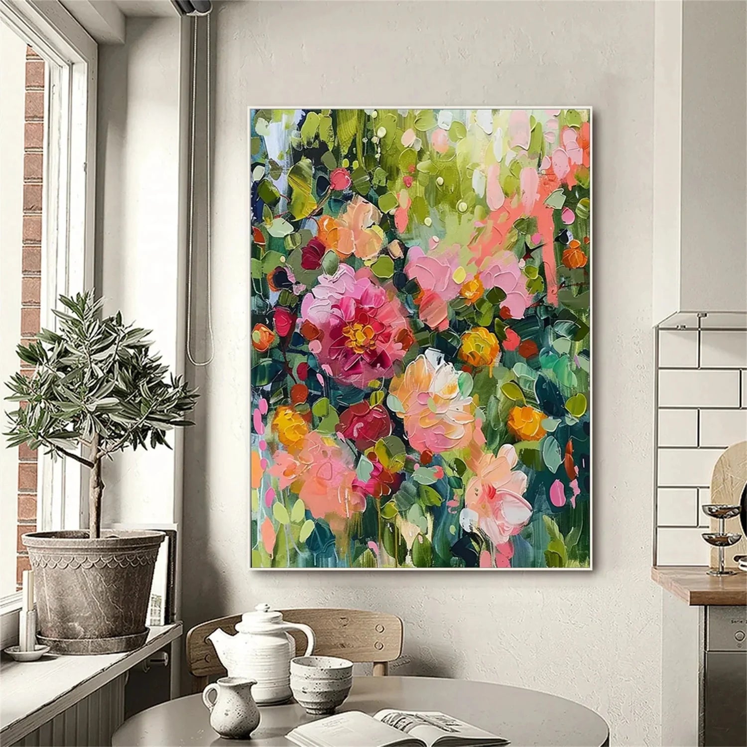 Colorful Flower & Tree Abstract Wall Art #ML084