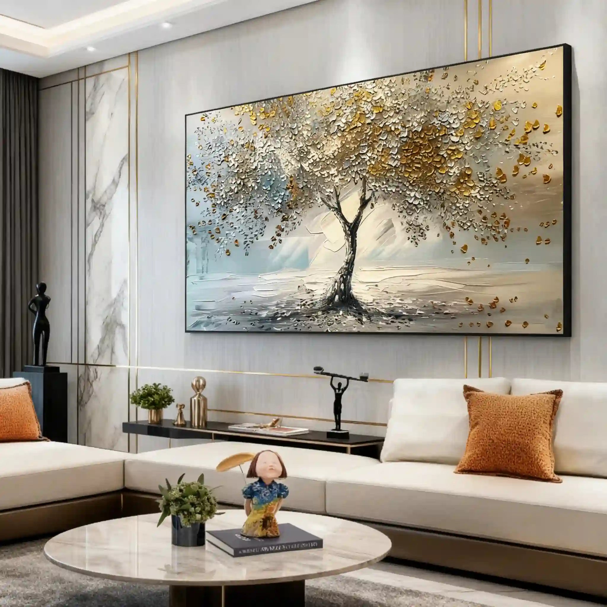 Flower & Tree Abstract Textured Wall Art #TFT099