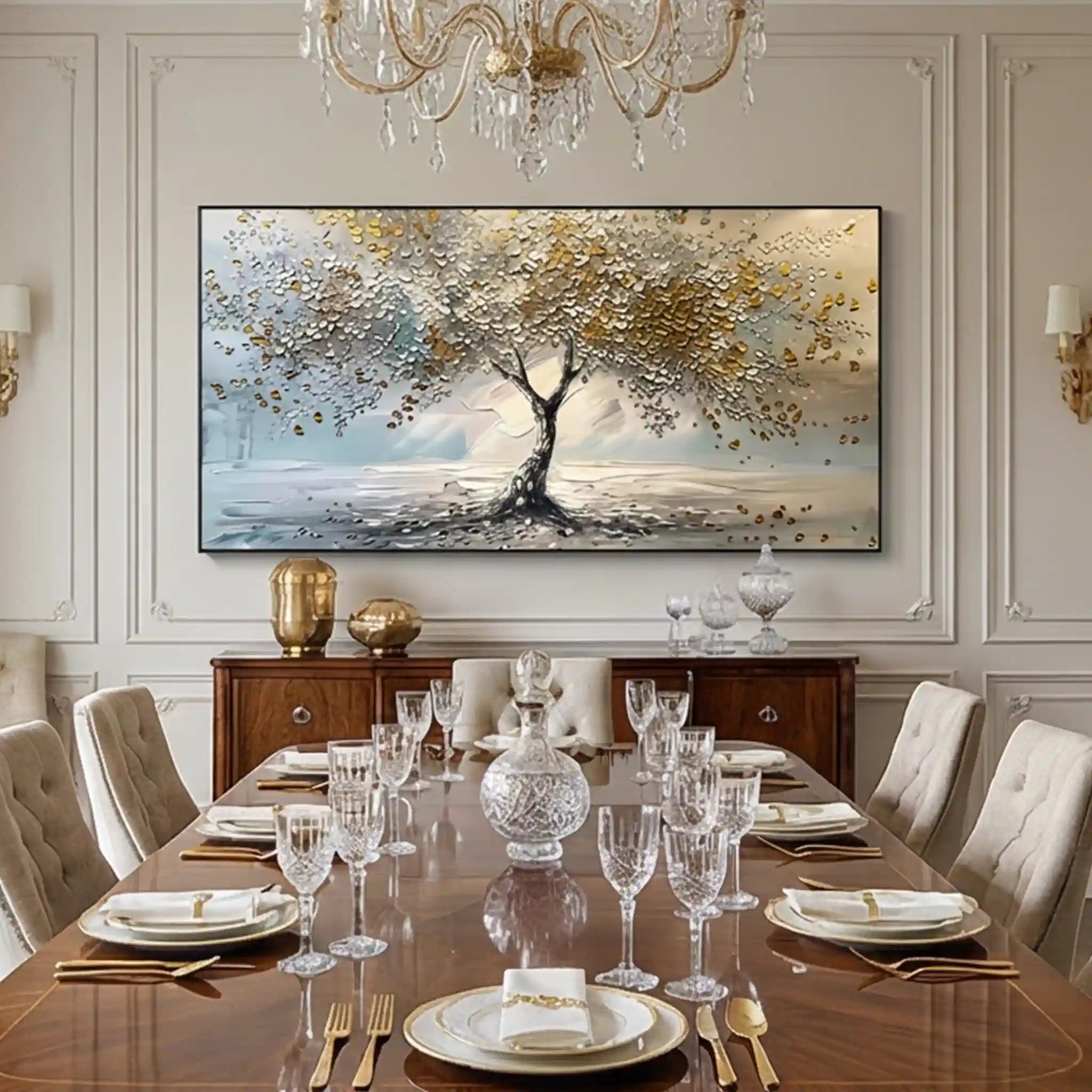 Flower & Tree Abstract Textured Wall Art #TFT099