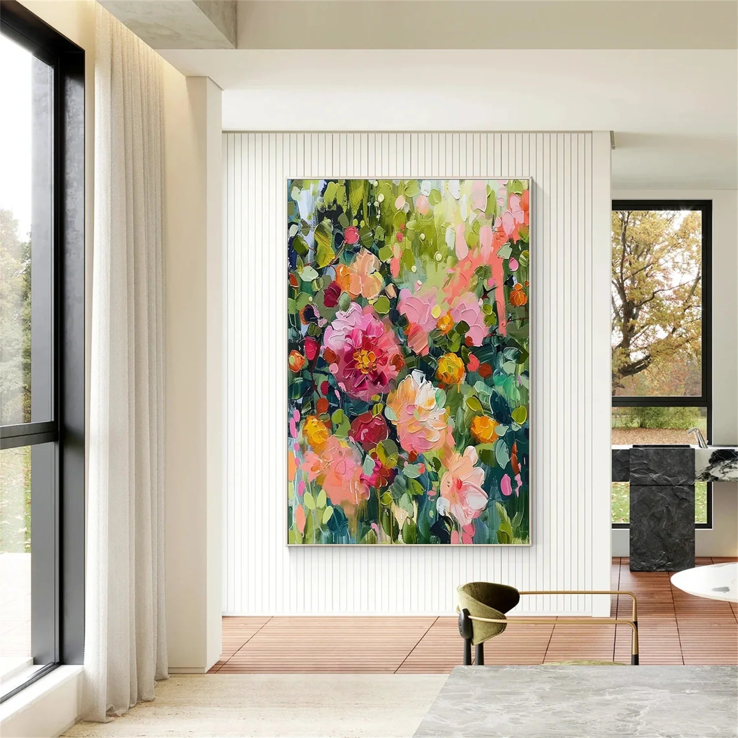 Colorful Flower & Tree Abstract Wall Art #ML084