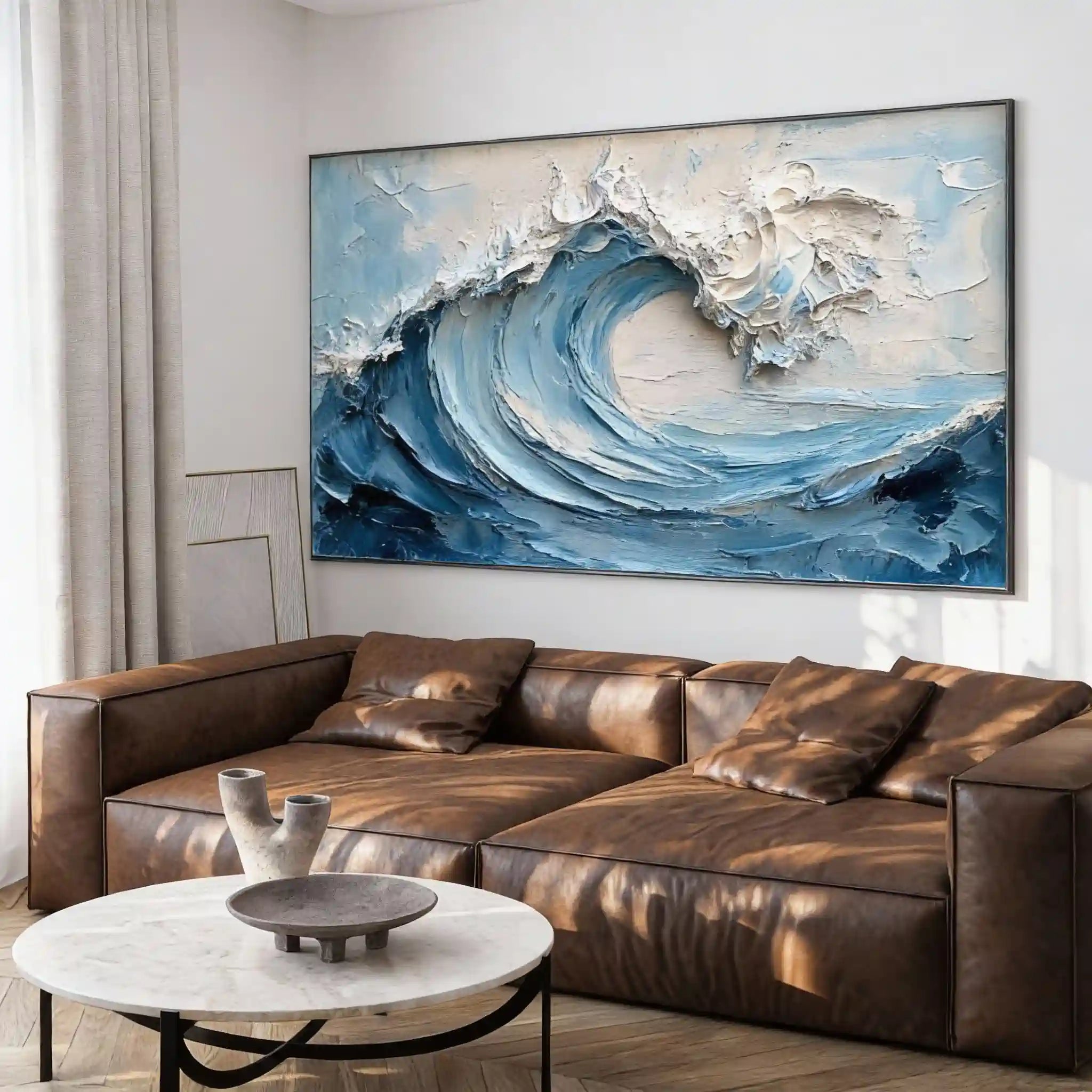 Coastal Serenity Textured Oil Painting #OP 006