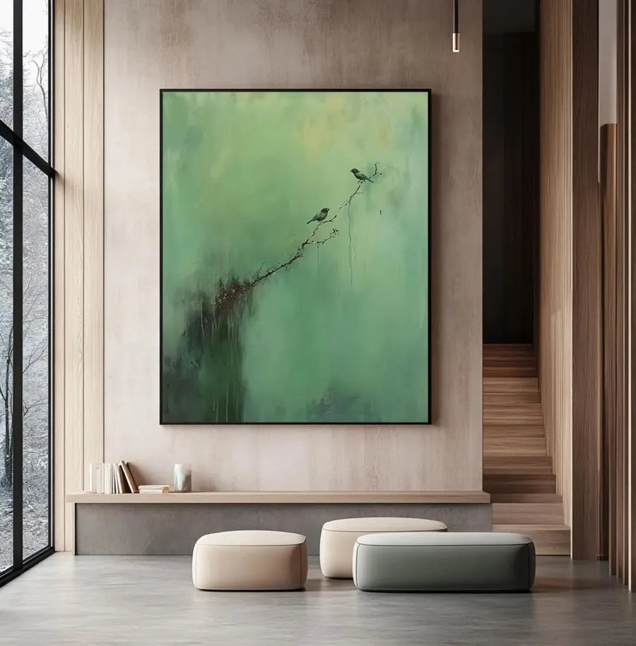 Minimalist Bird Abstract Textured Home Decor - Serene Branch