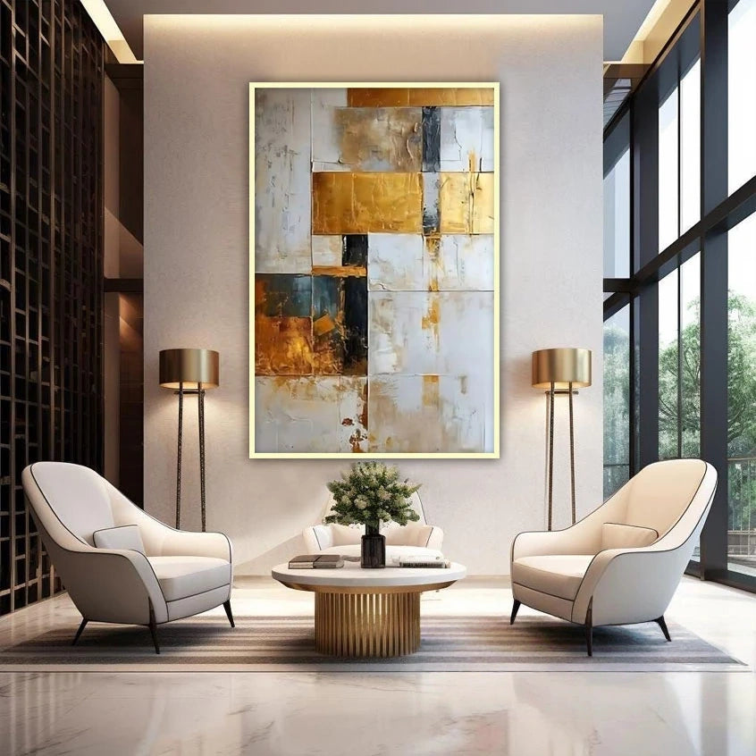 Gold Mosaic Textured Wall Painting #GM 012