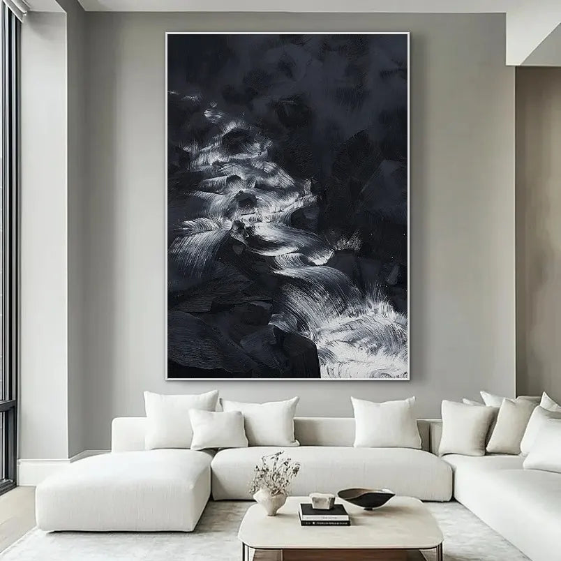 Cascading Falls | Large Ocean Abstract Textured Wall Art