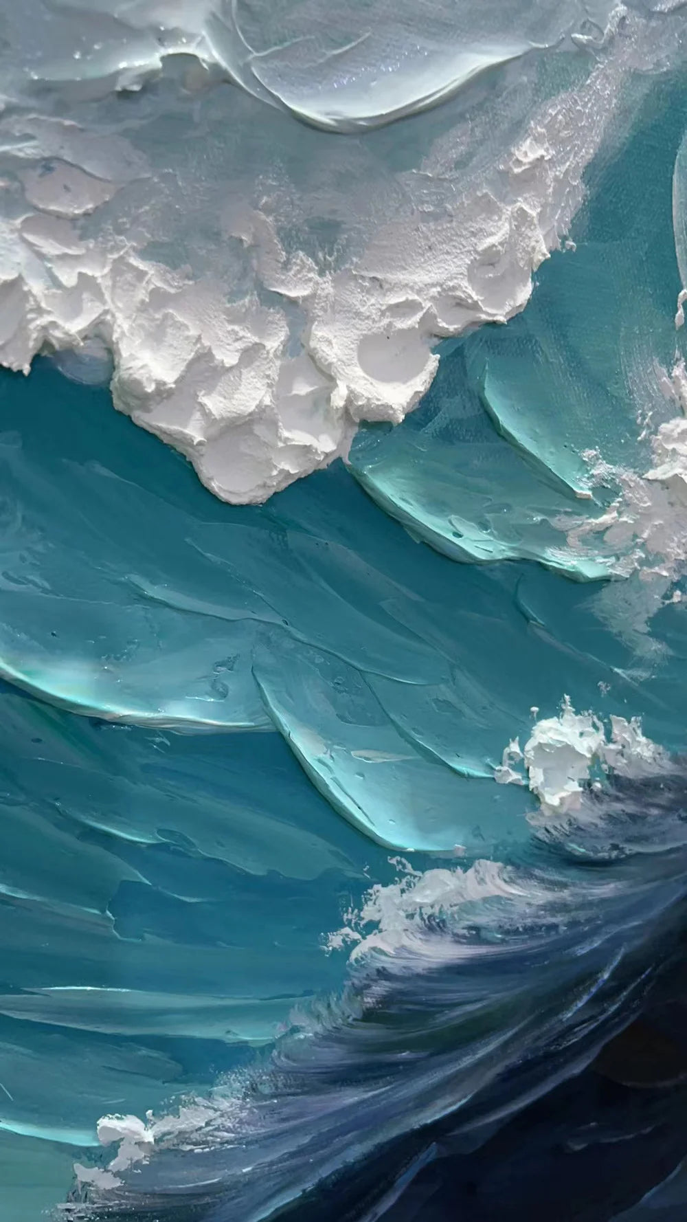 Blue & White Textured Ocean Wallart for Decor #BGM 006