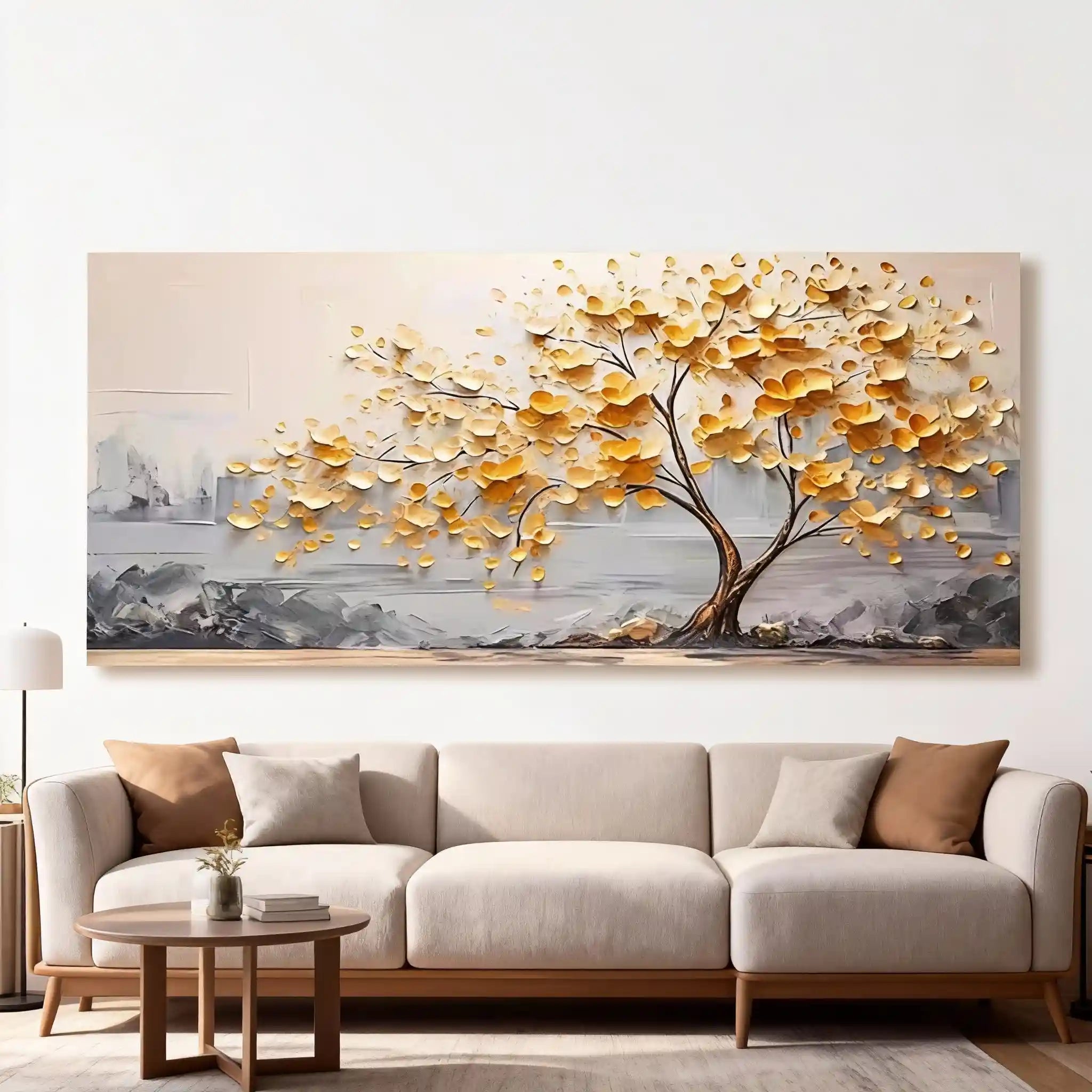 Colorful Flower & Tree Abstract Textured Wall Art #ML052